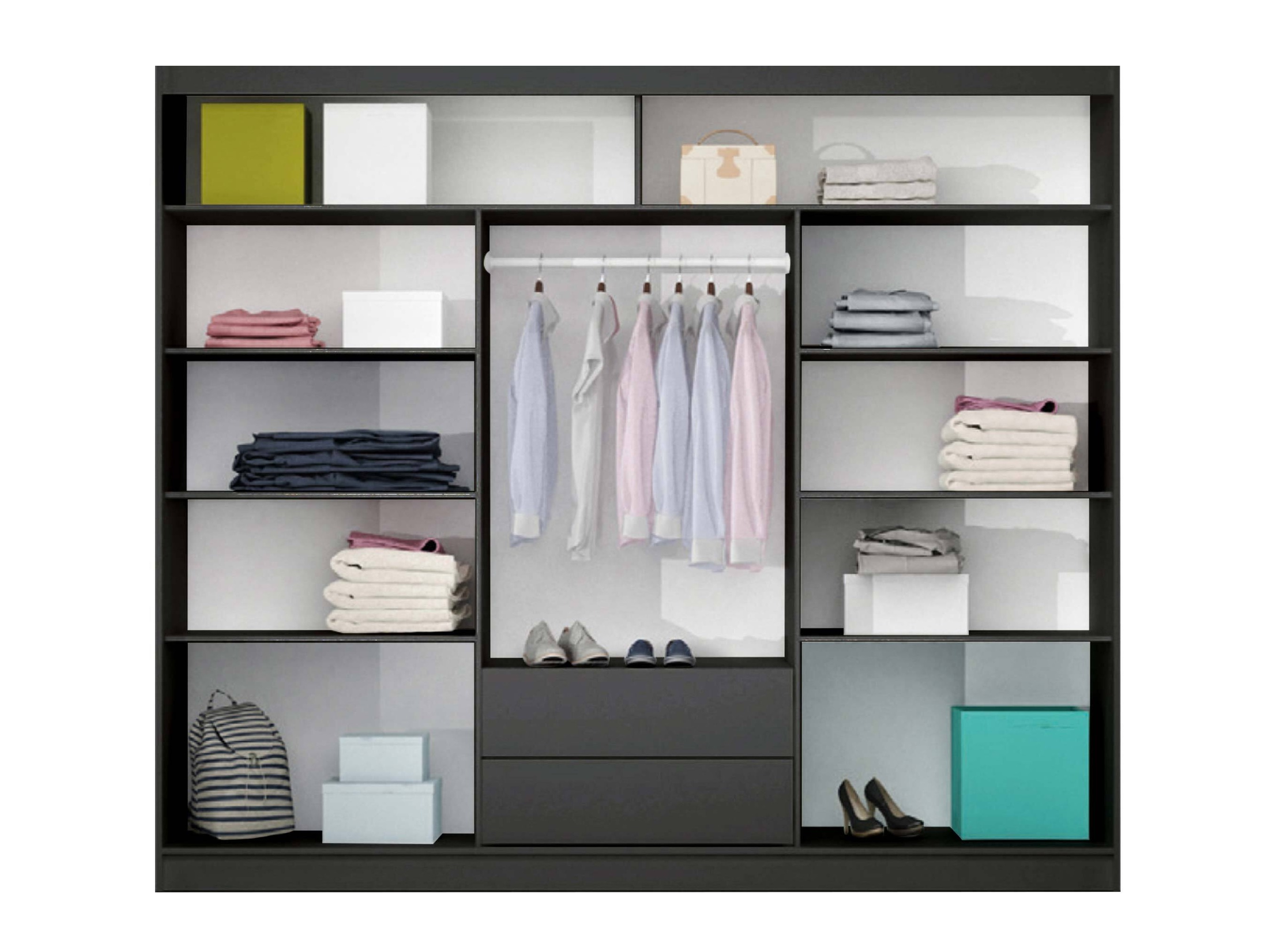 Kledingkast Honolulu 102 (Grafiet)