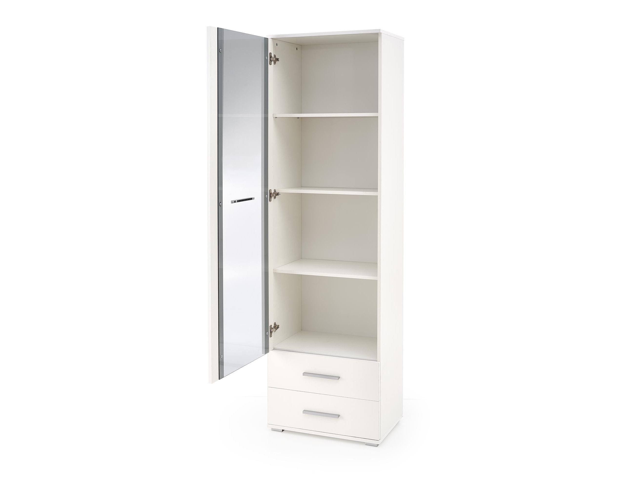 Boekenkast Cirveso 116 (Wit + Glanzend wit)