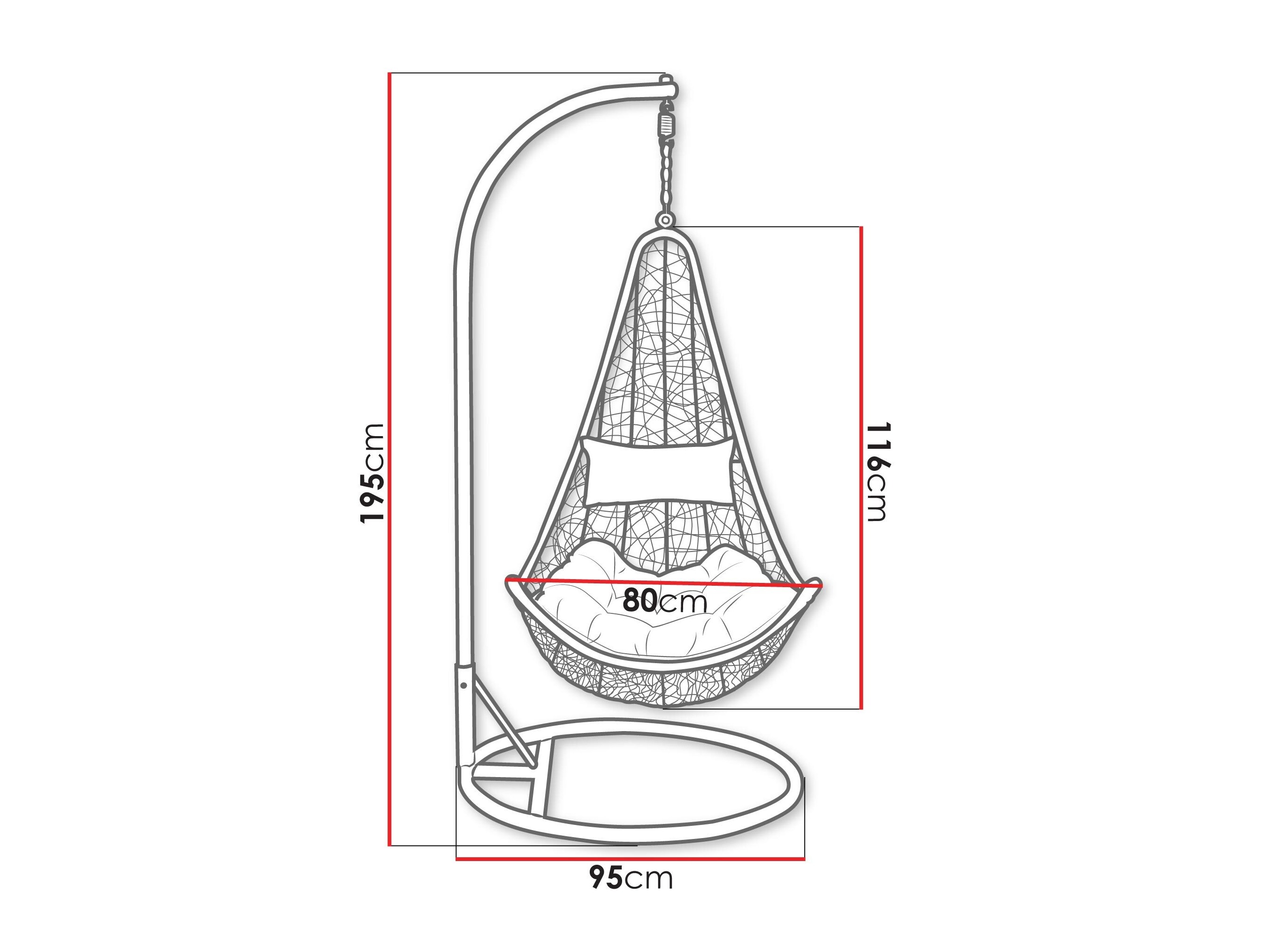 Hangende stoel Comfivo Figae (Grijs)