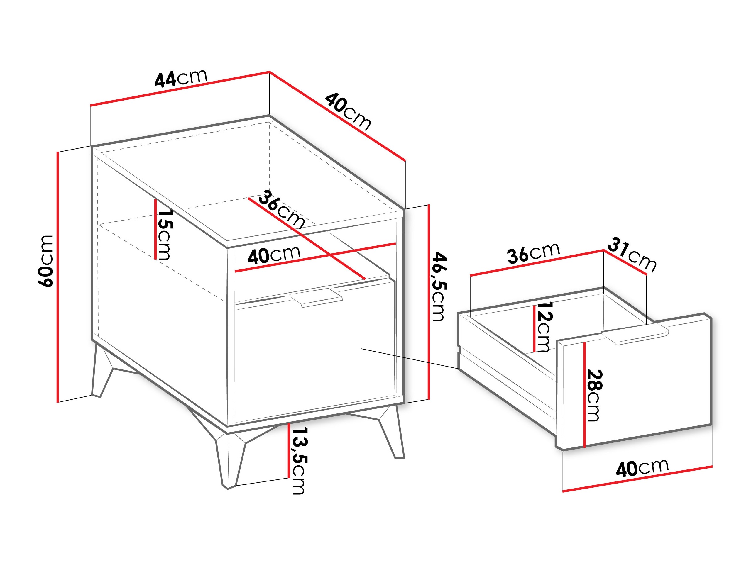 Nachtkastje Comfivo Enoteo 105