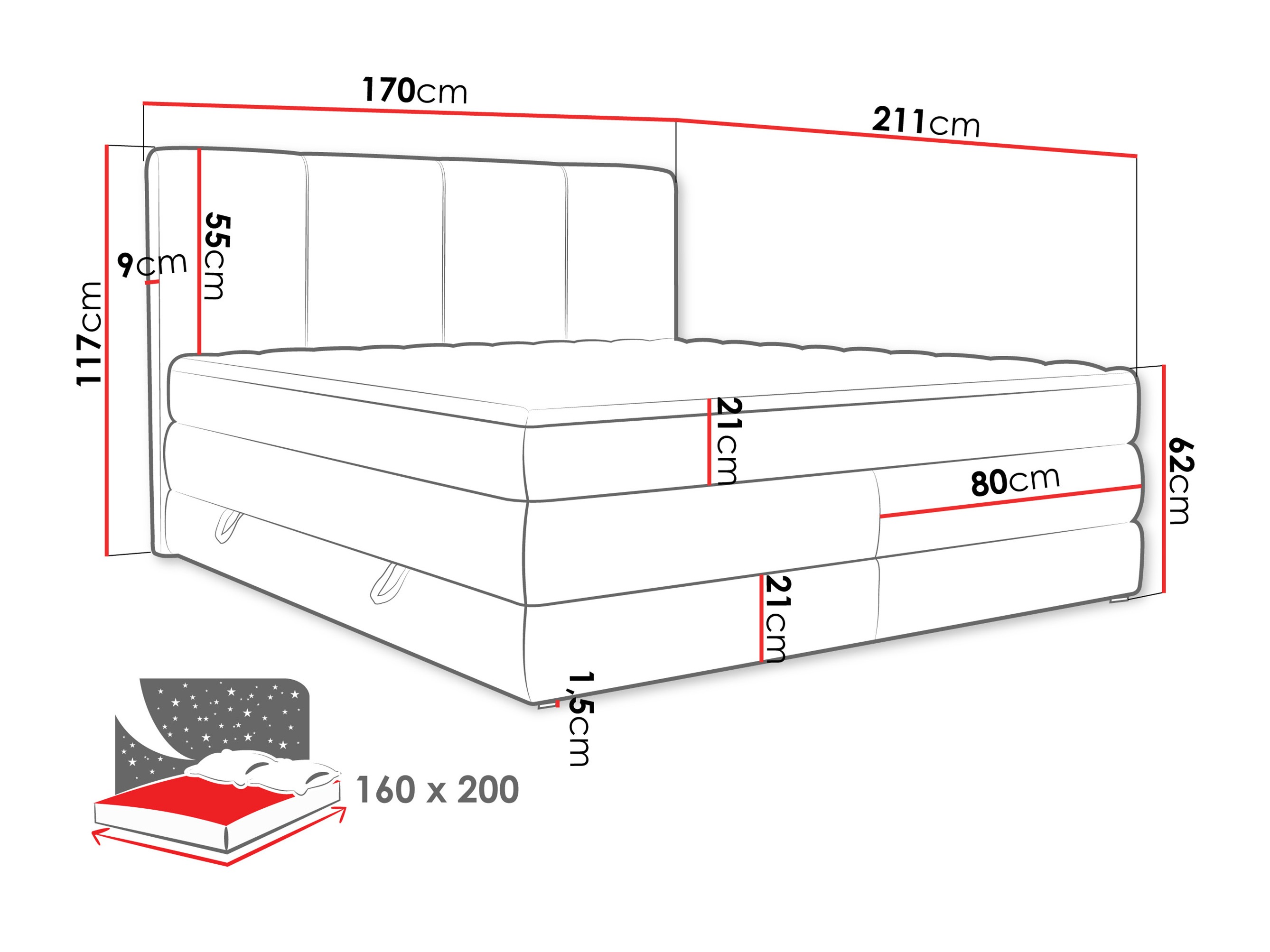 Boxspring ComfiDream Caelion (Onega 03)