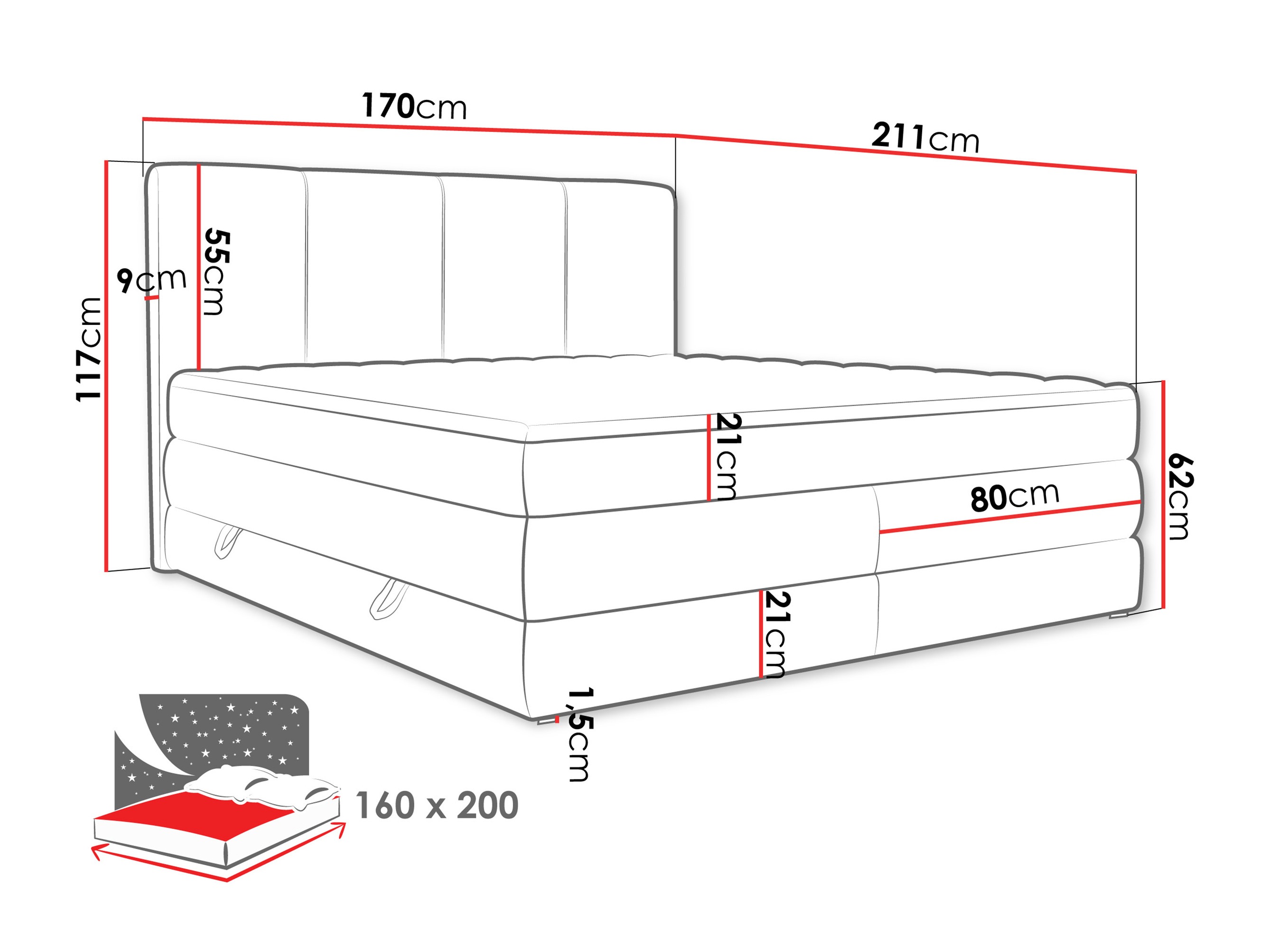 Boxspring ComfiDream Caelion (Onega 11)