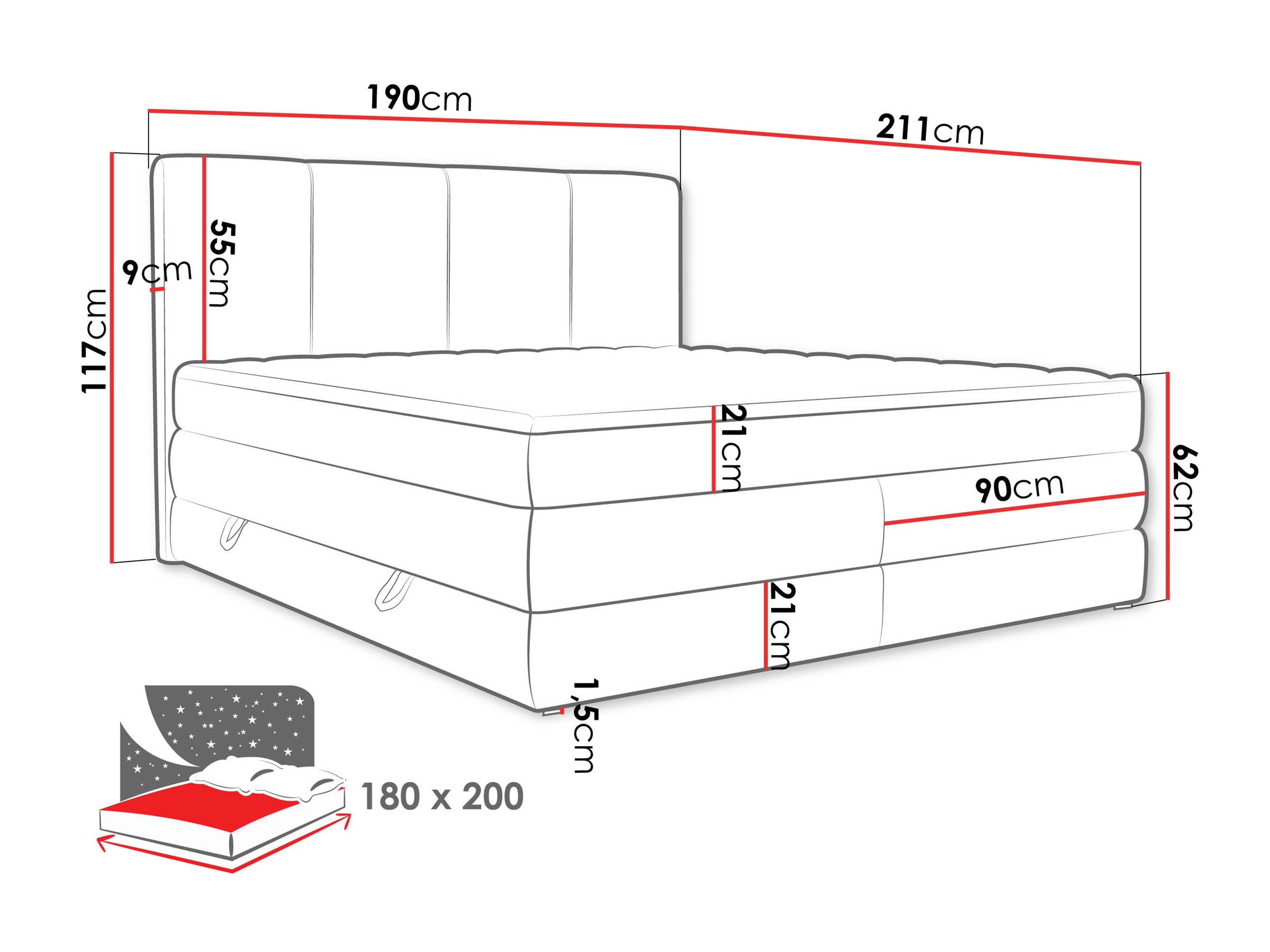 Boxspring ComfiDream Caelion (Onega 14)