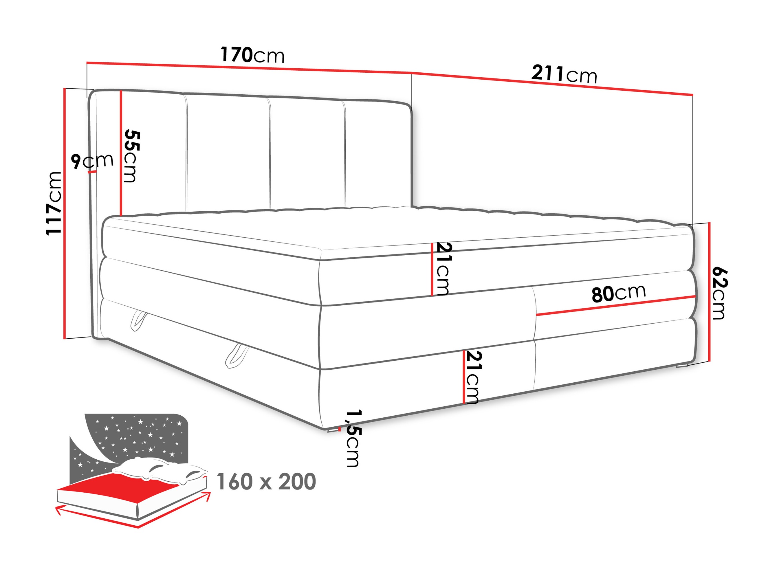 Boxspring ComfiDream Caelion (Onega 18)