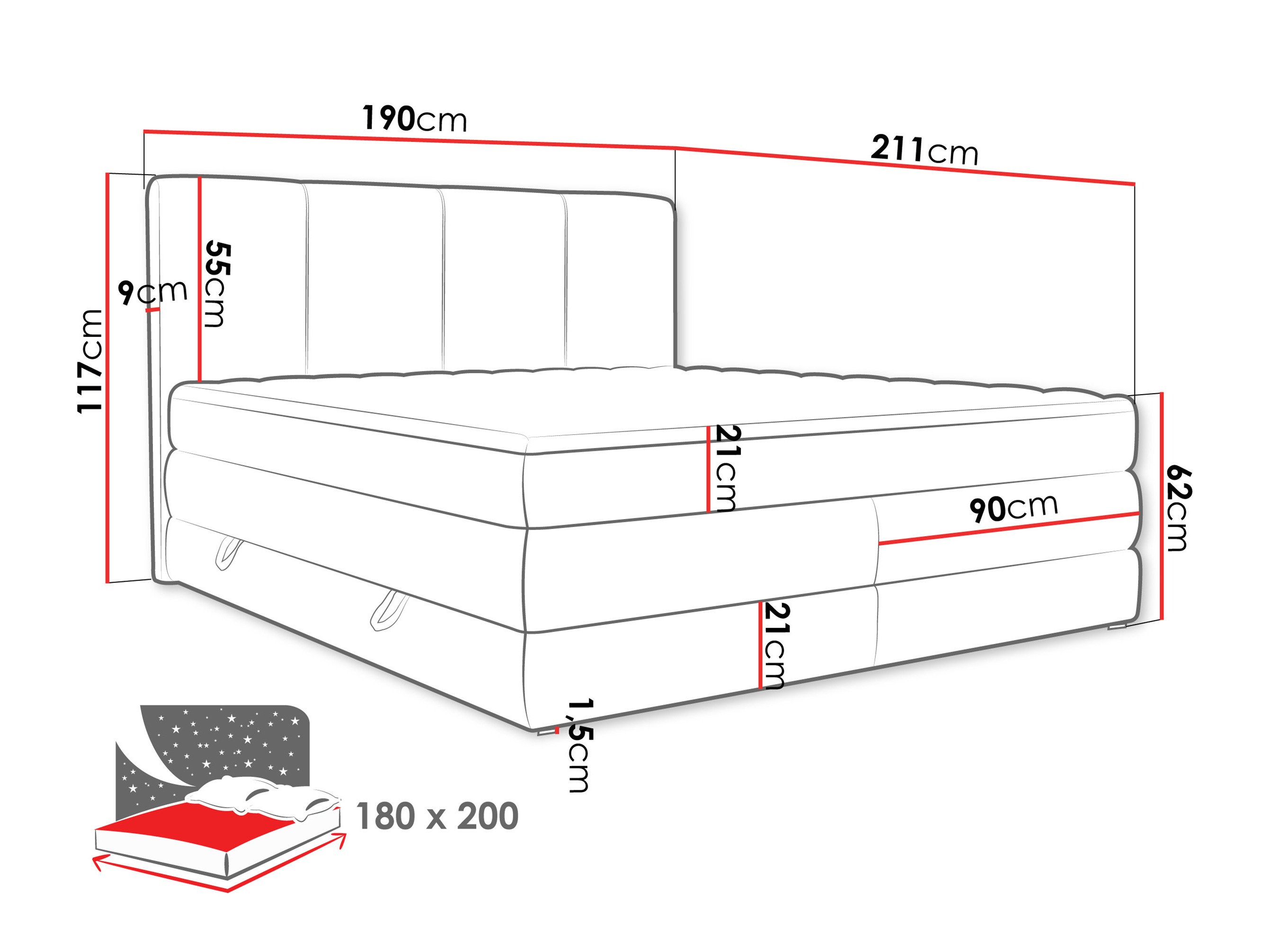 Boxspring ComfiDream Caelion (Onega 18)