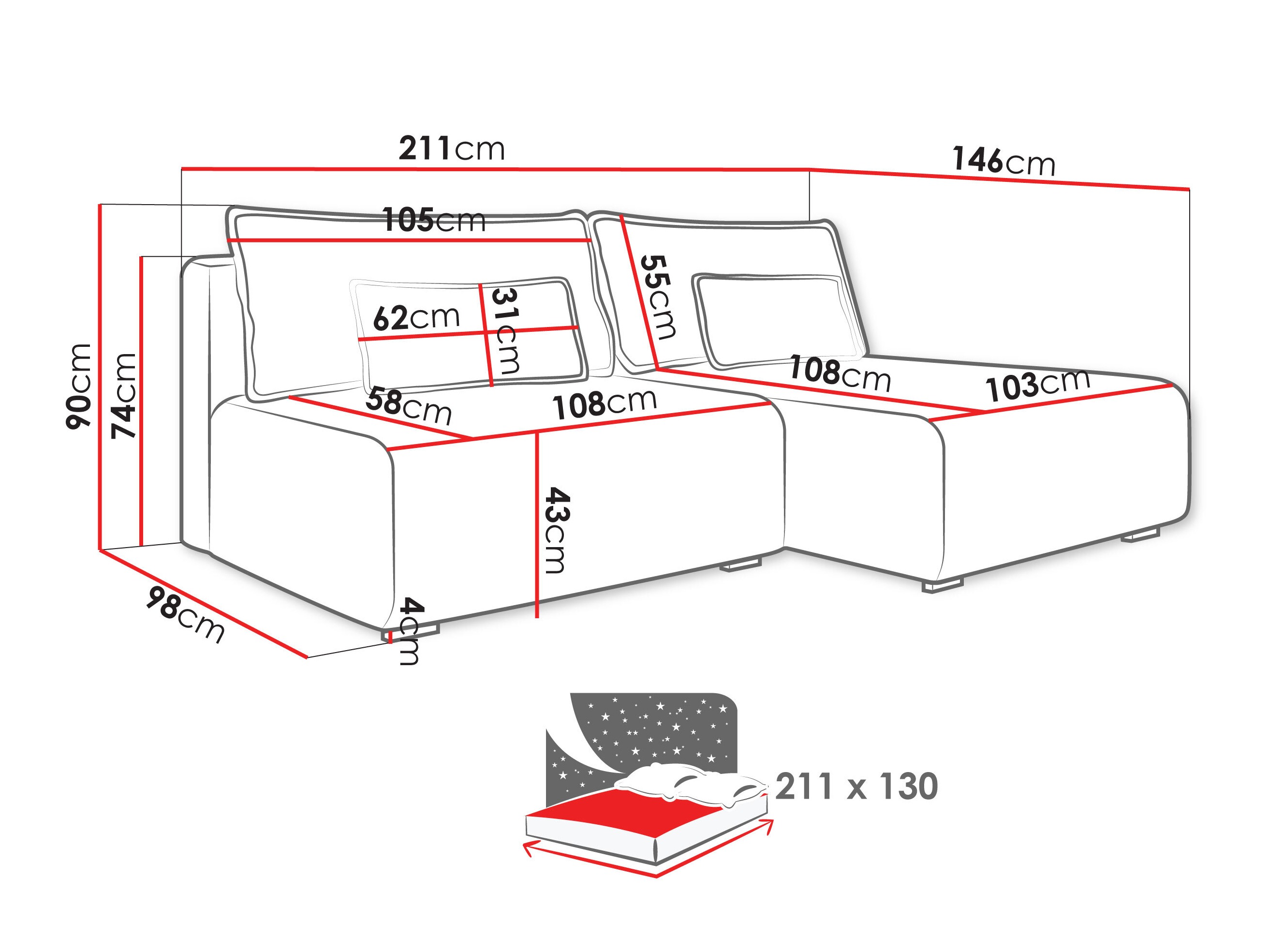 Hoekbank TrendyNest Fenestal (Tilia 01)