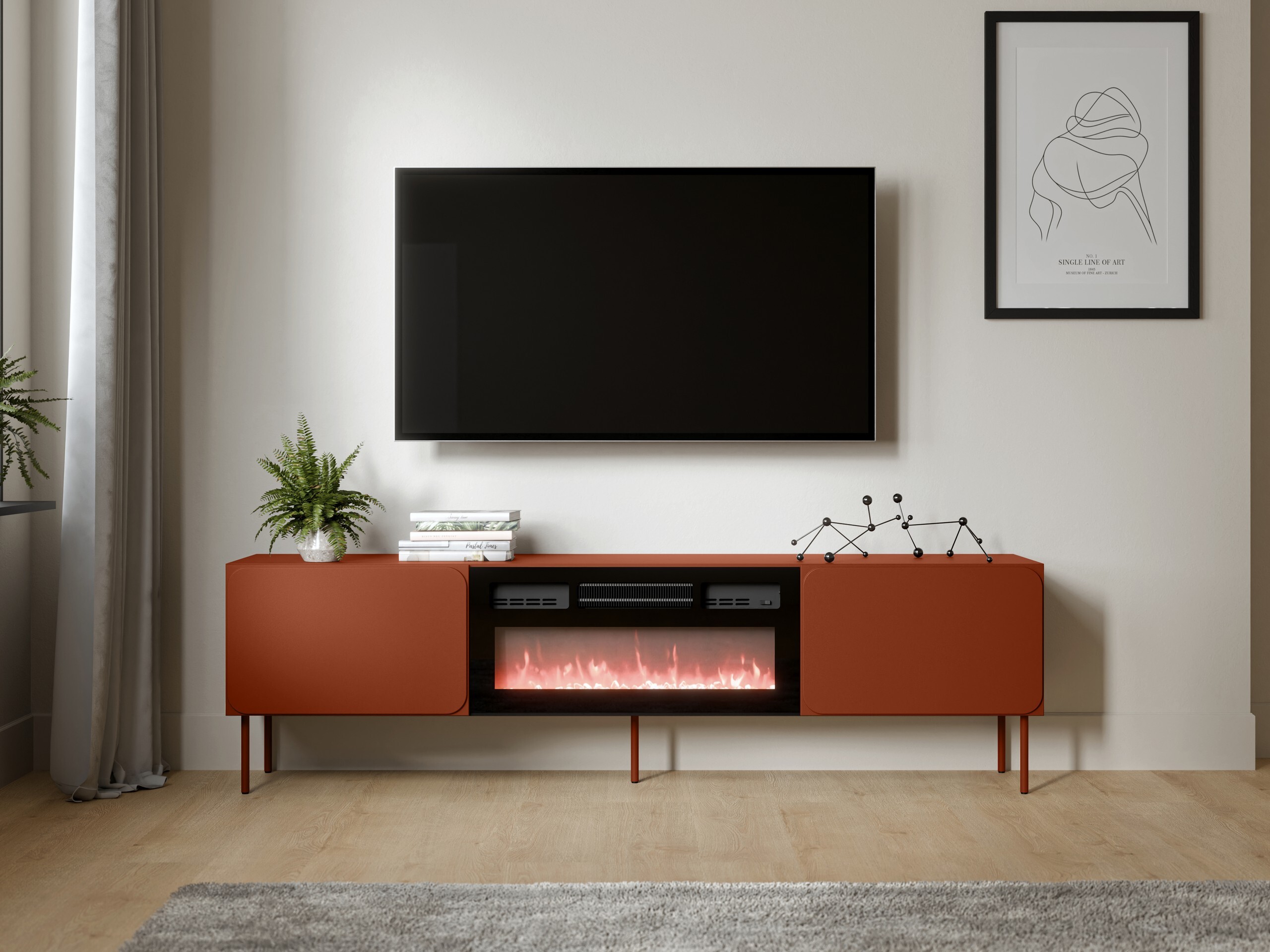TV-meubel Fentore 104 (Rood)