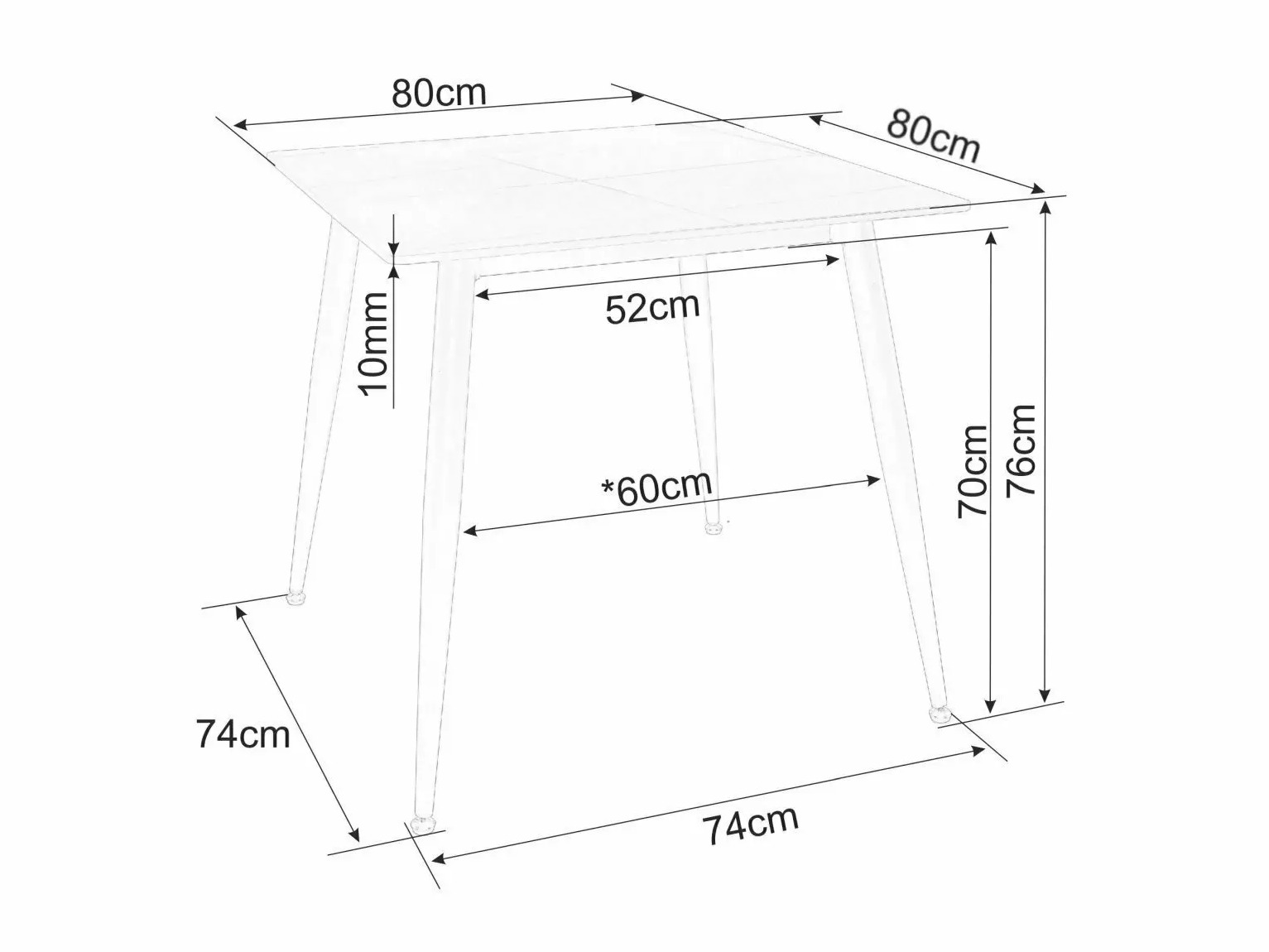 Tafel Detroit 876 (Zwart marmer)