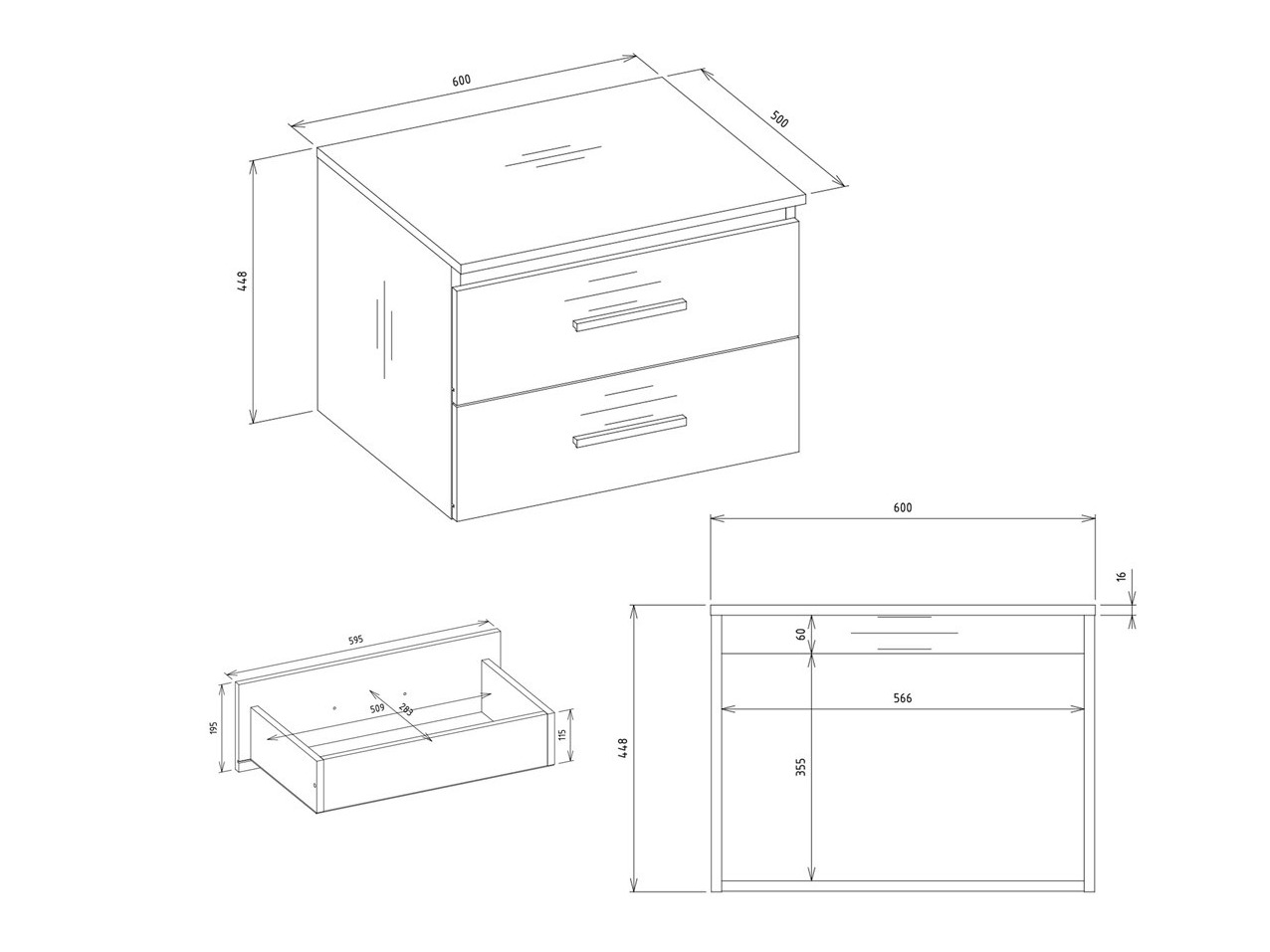 Hangend badkamermeubel voor wastafel Nolmaru 112