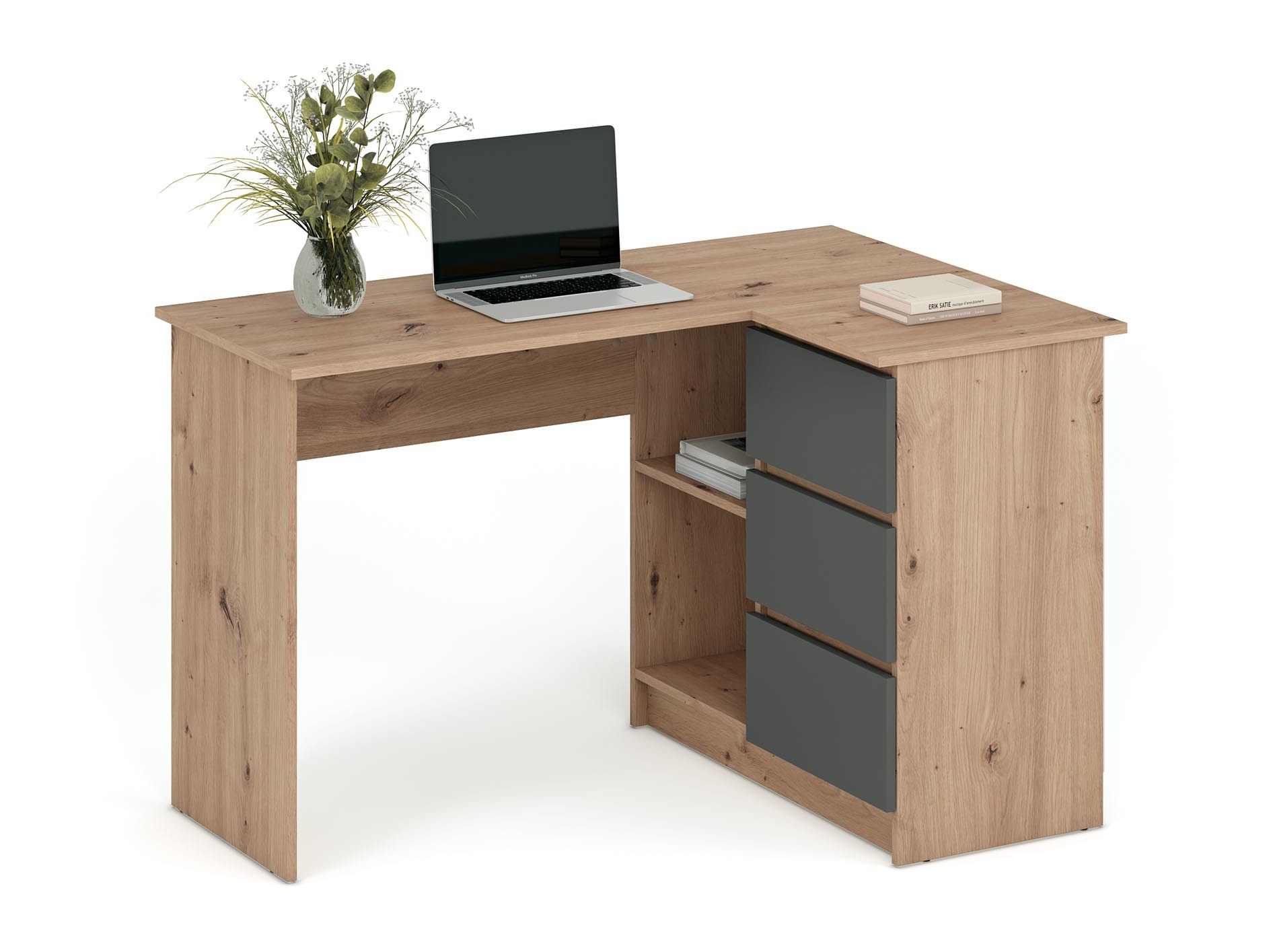 Hoekbureau Houston 1950 (Grafiet + Artisan eiken)