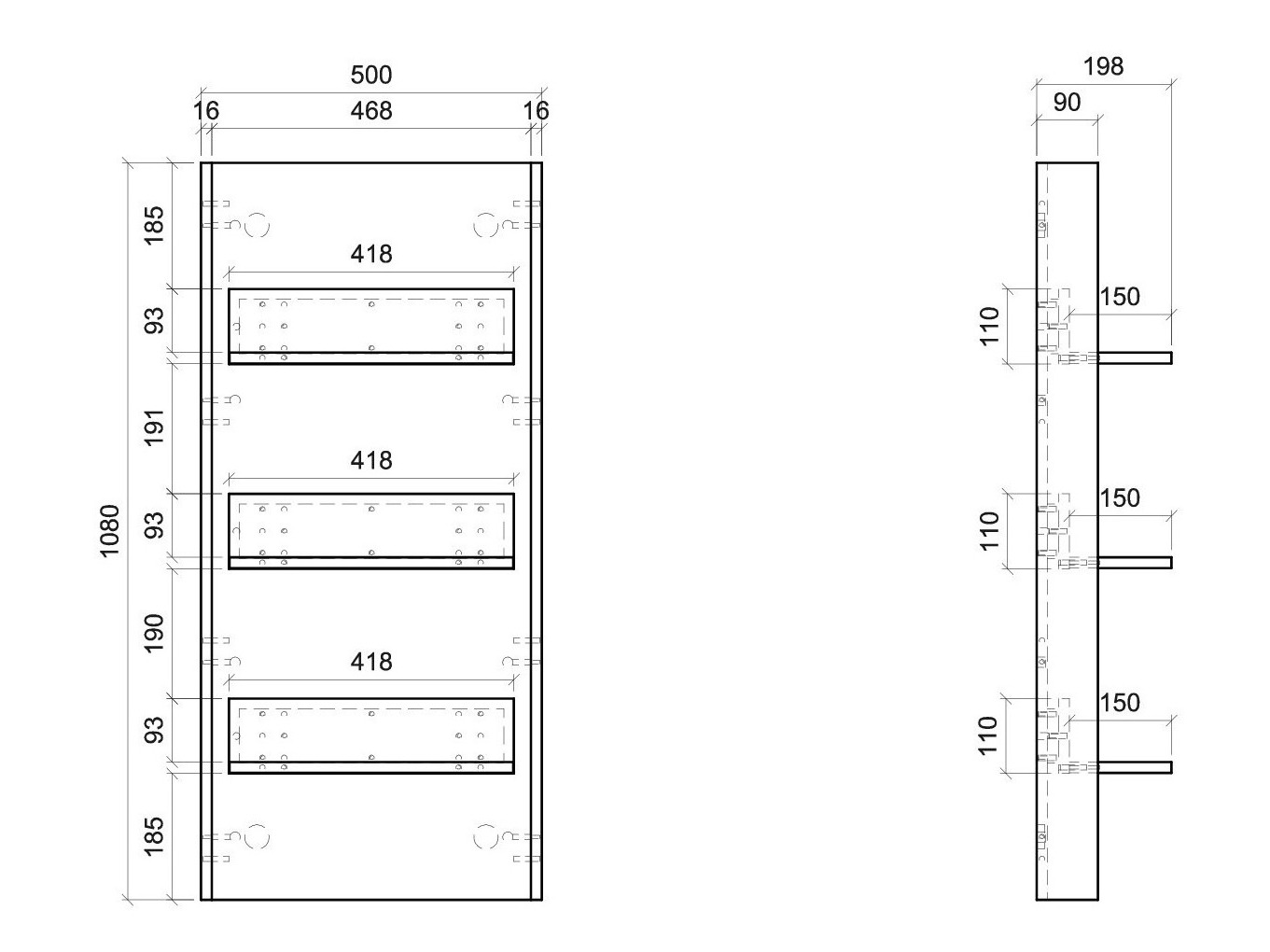 Wandplank Salsalo 107
