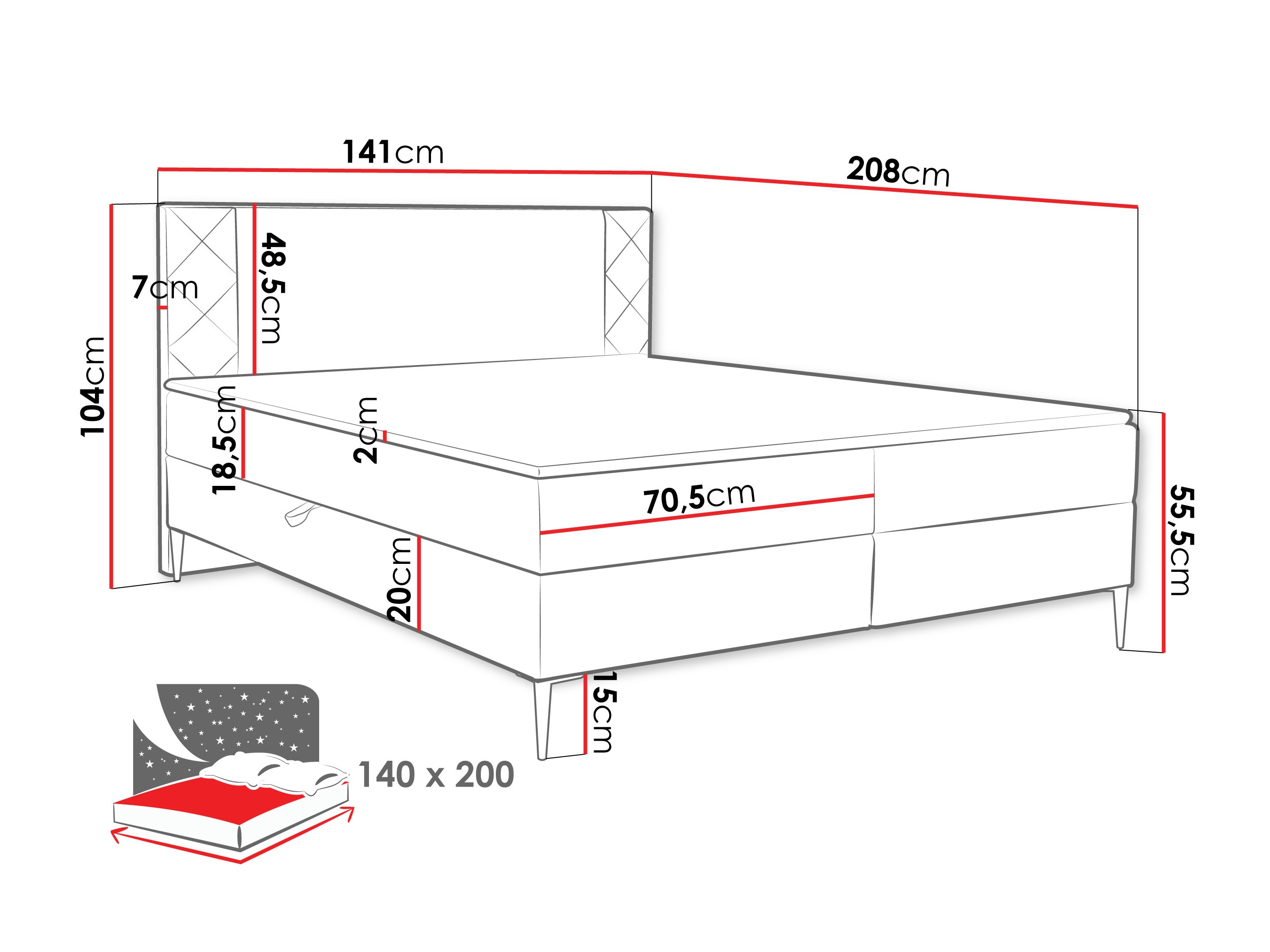 Boxspring Providence 200 (Polo 872)