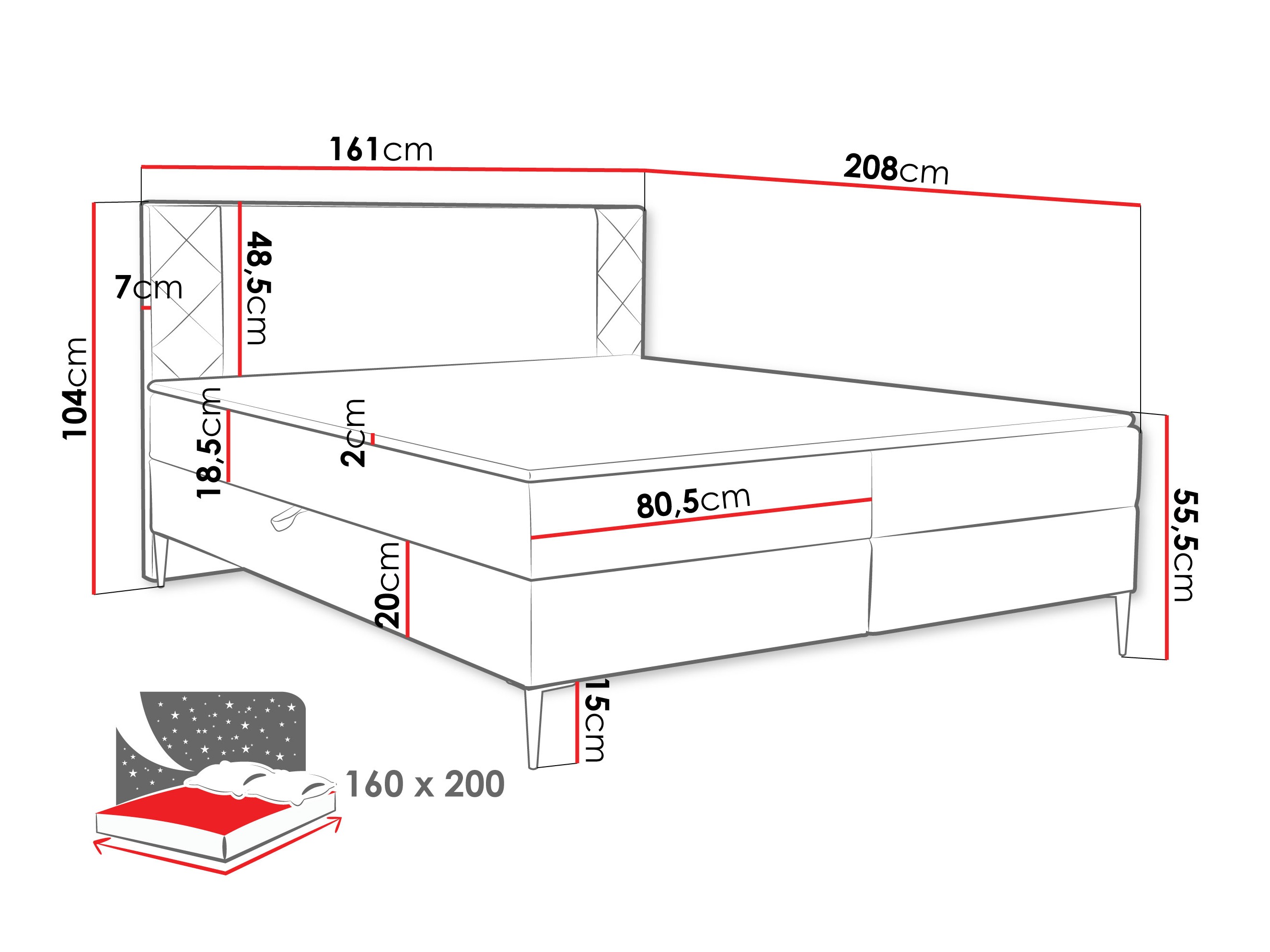Boxspring Providence 200 (Polo 872)