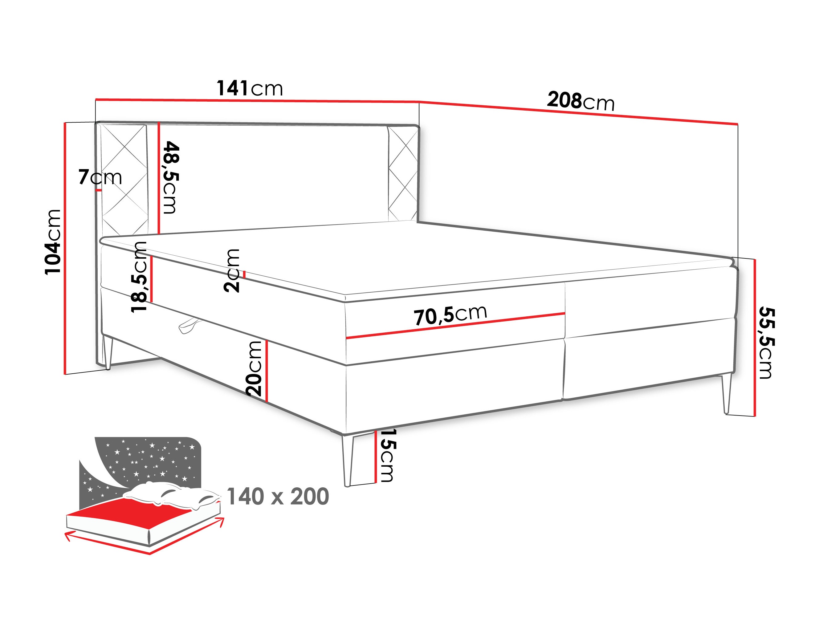 Boxspring Providence 200 (Polo 875)