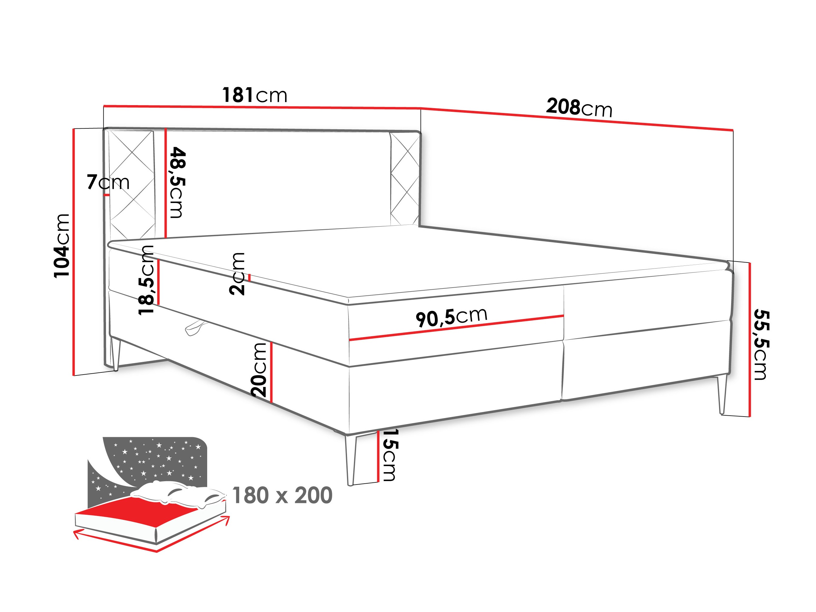 Boxspring Providence 200 (Polo 894)