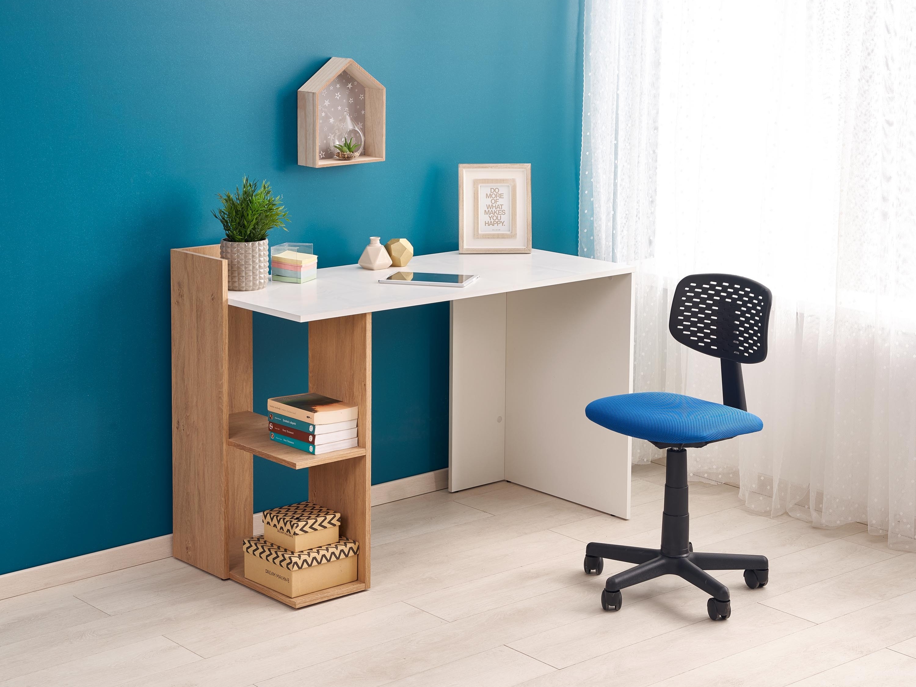 Bureau Houston 825 (Wit + Gouden eik)