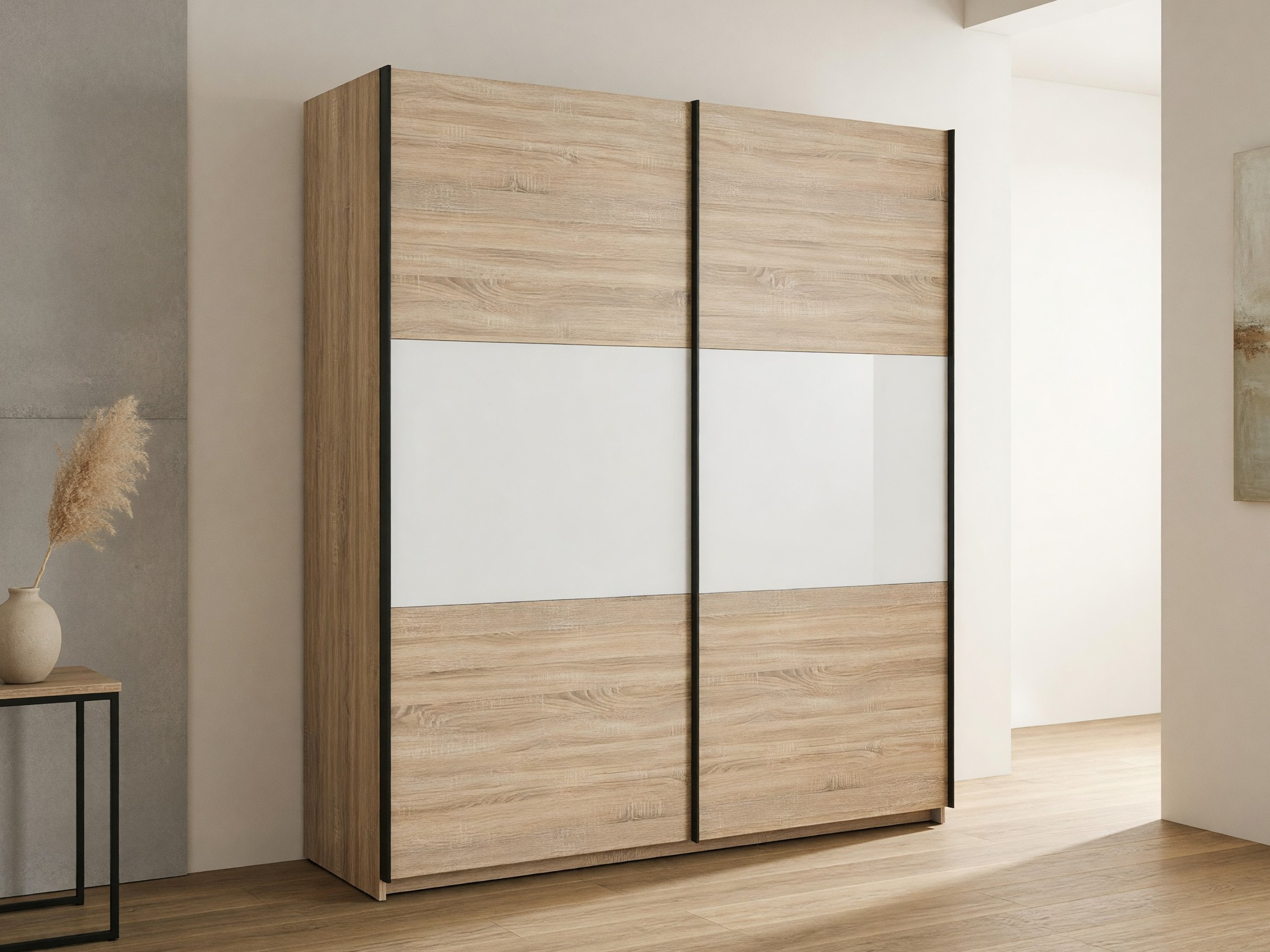 Kledingkast Livevaro 109 (Sonoma eik + Wit)