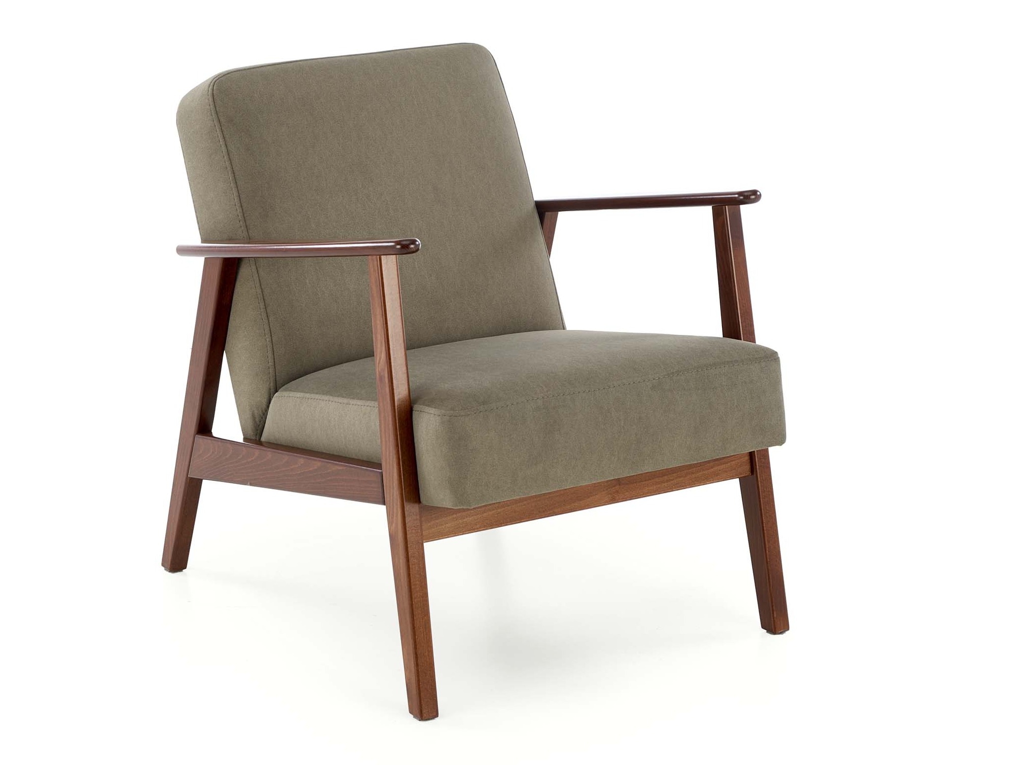 Fauteuil Houston 2116 (Donkergroen + Notenhout)