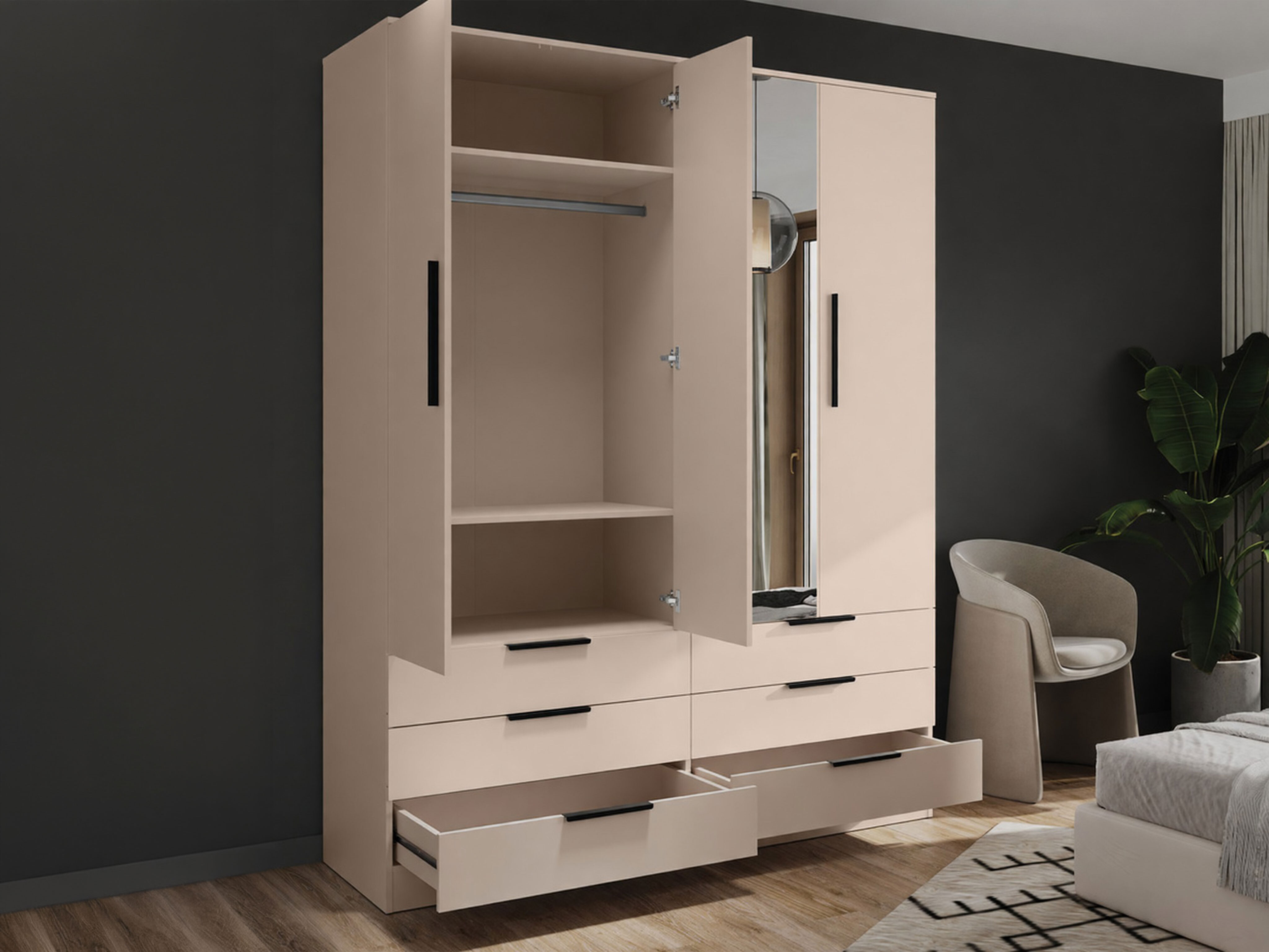 Kledingkast Fresno 182 (Beige)
