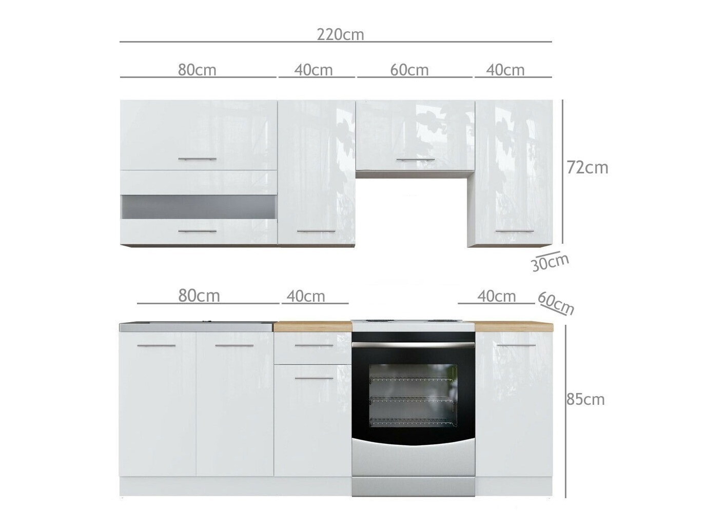 Modulaire keukenset Tiffa Grey 104