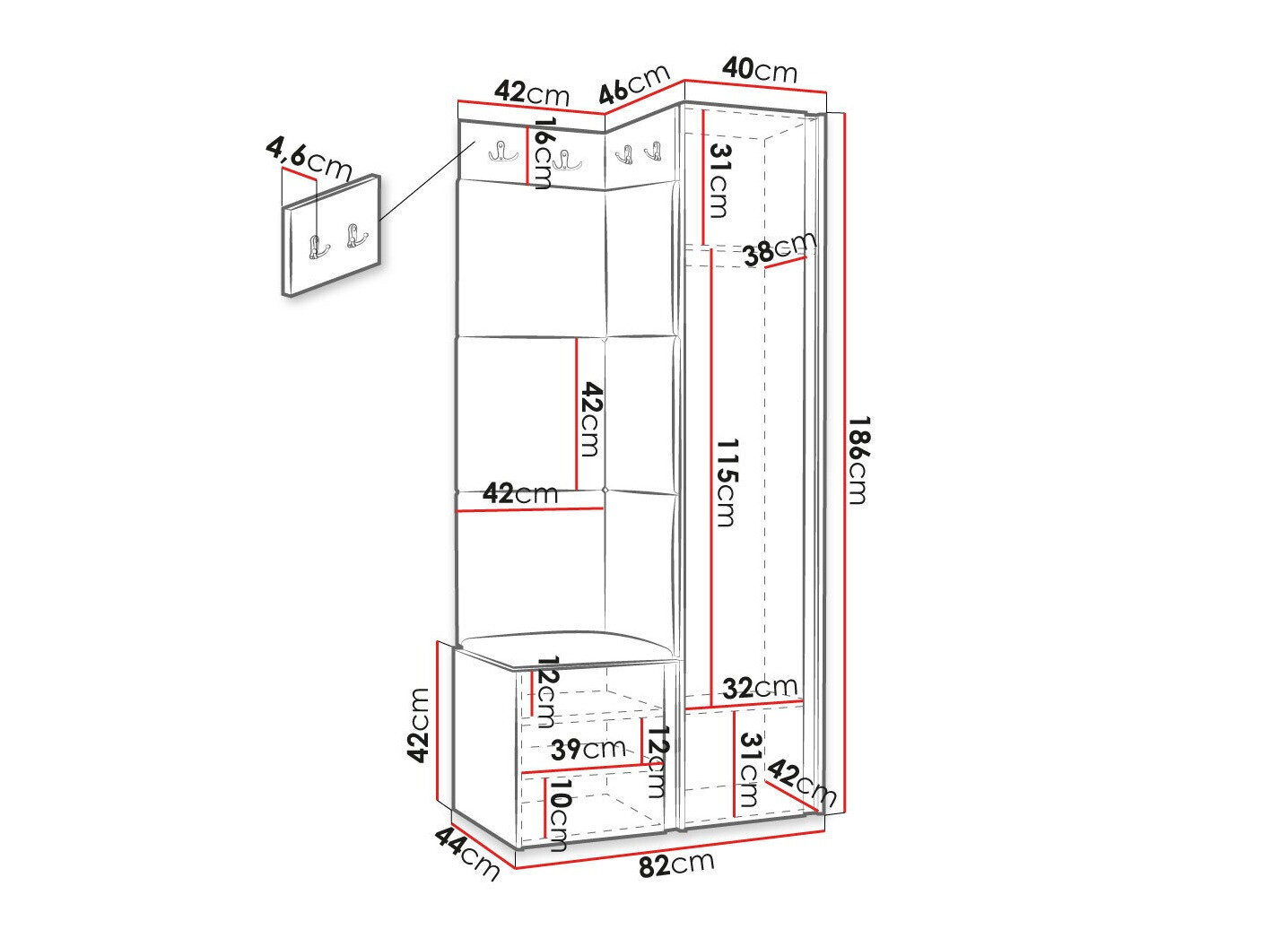 Gangmeubelset Hartford 382 (Zwart)