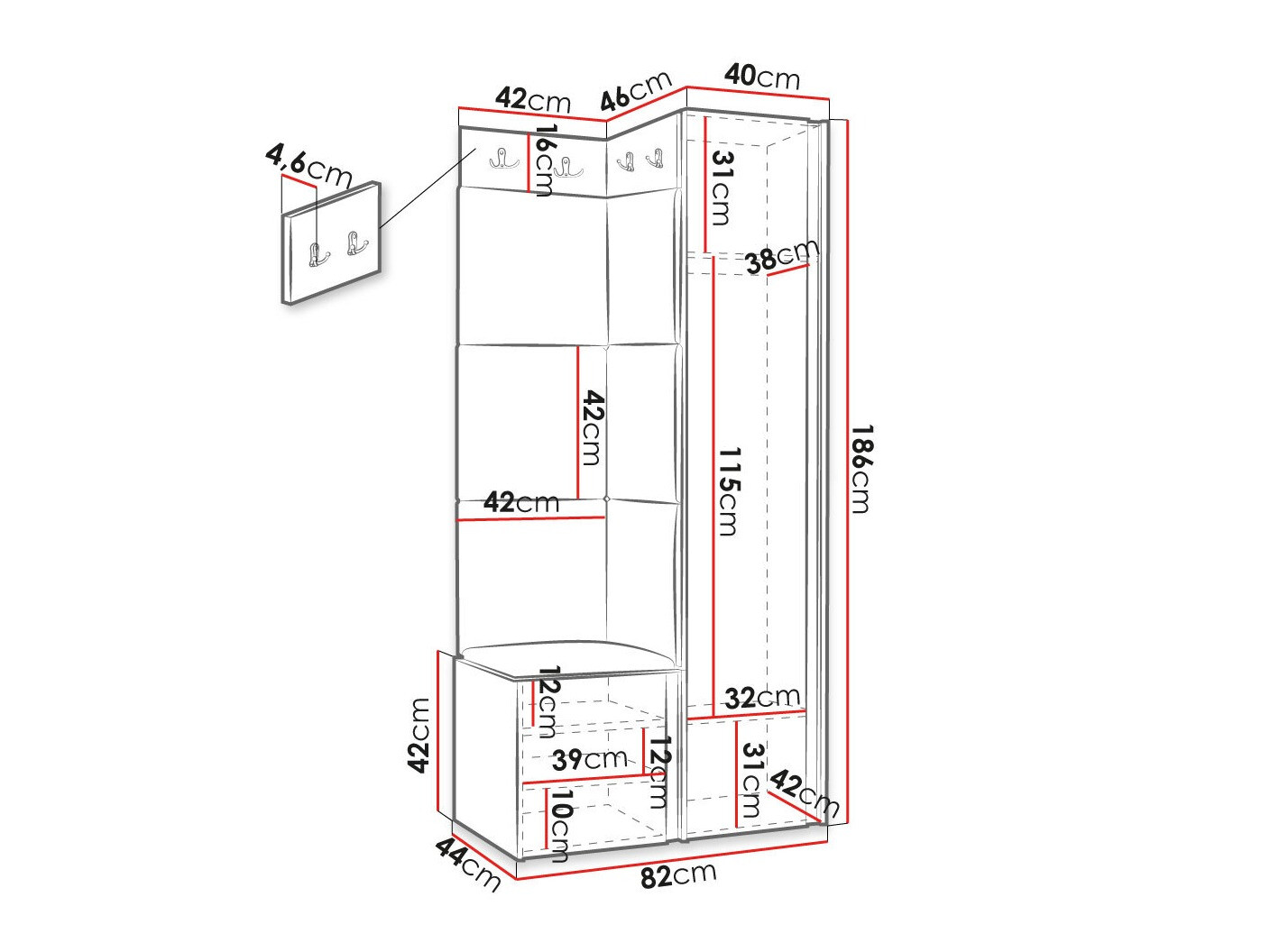 Gangmeubelset Hartford 382 (Zwart)