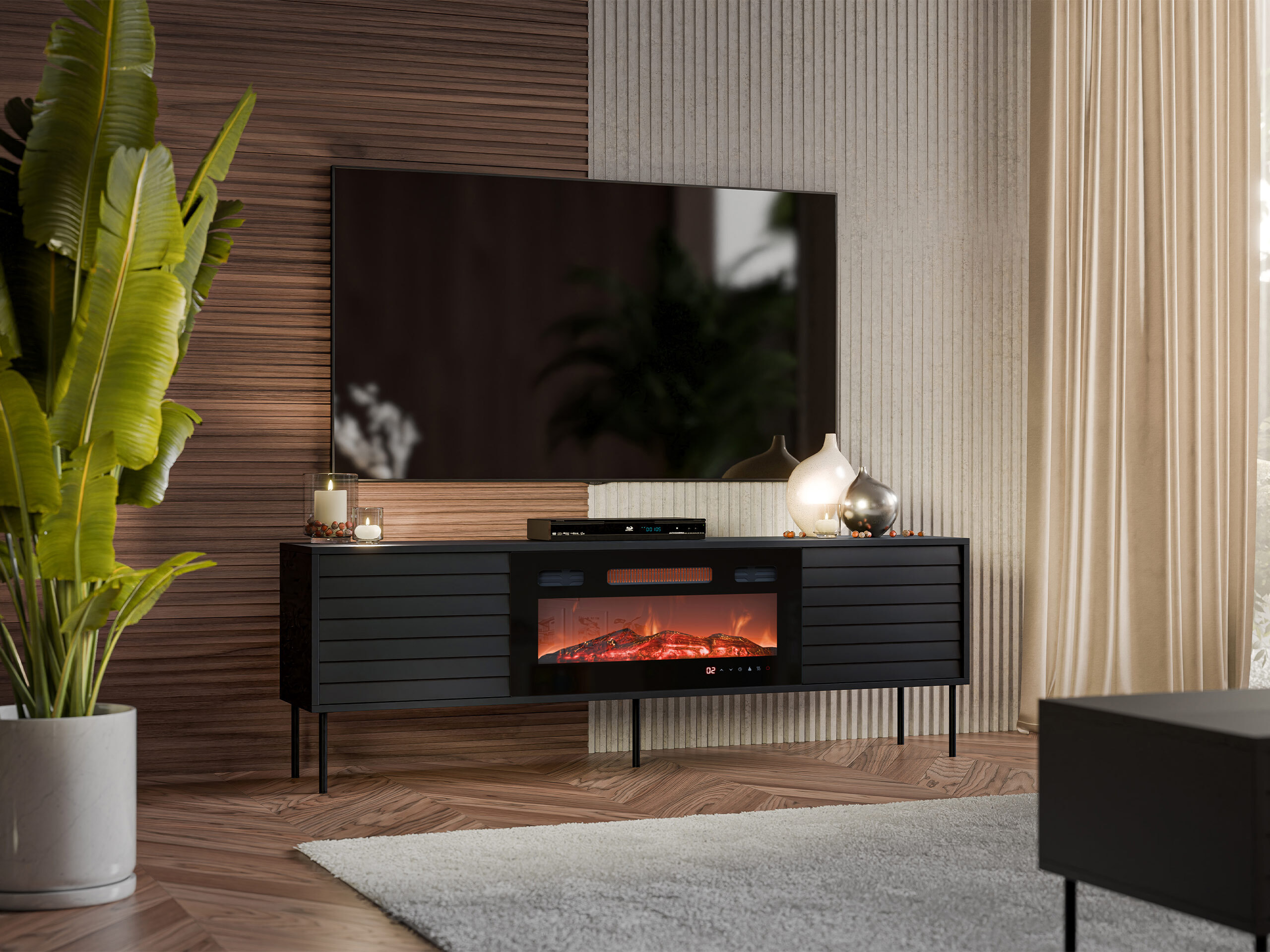 TV-meubel Flosoru 108 (Zwart)