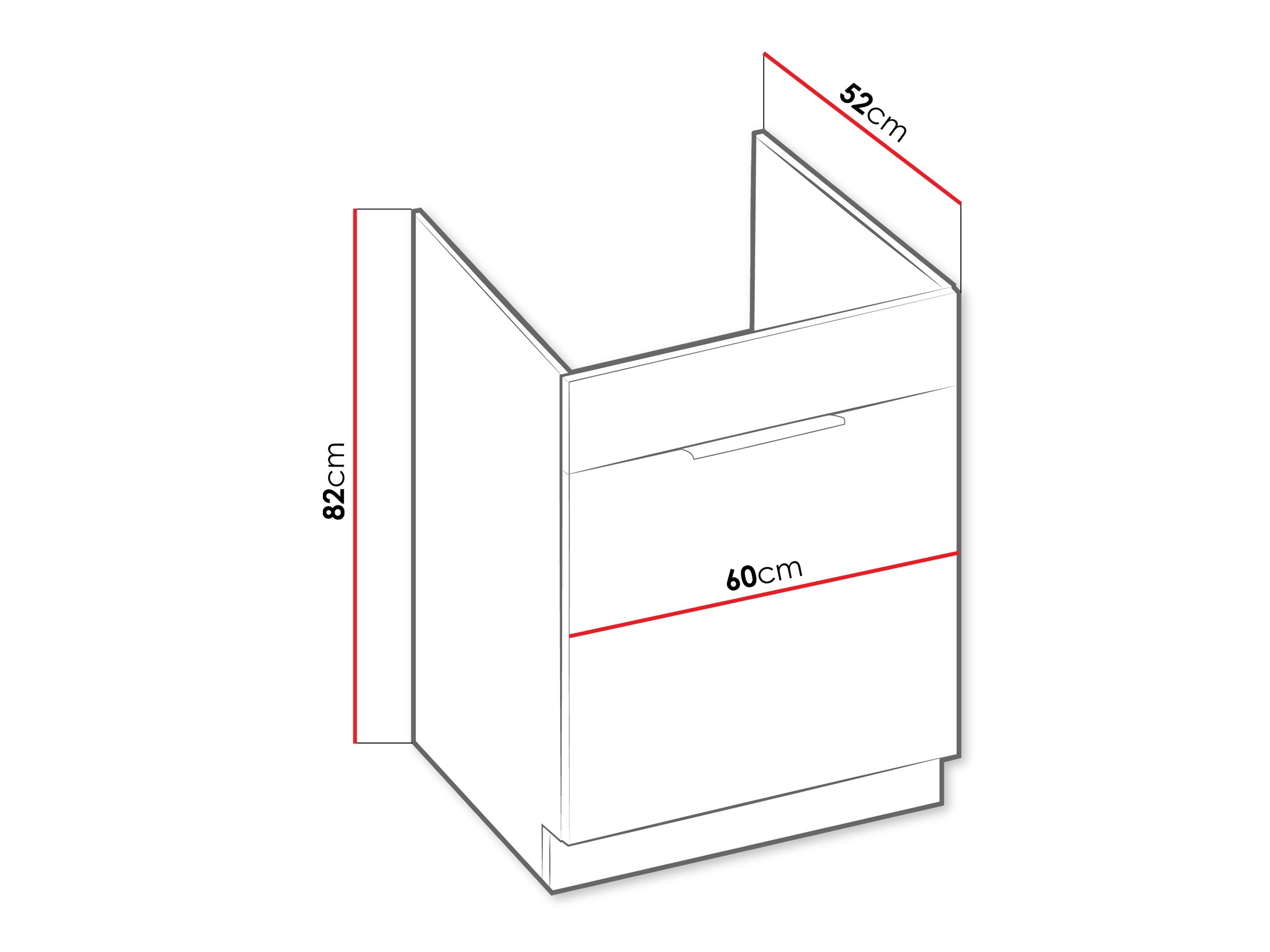 Modulaire wastafelkast met lade Sole 141