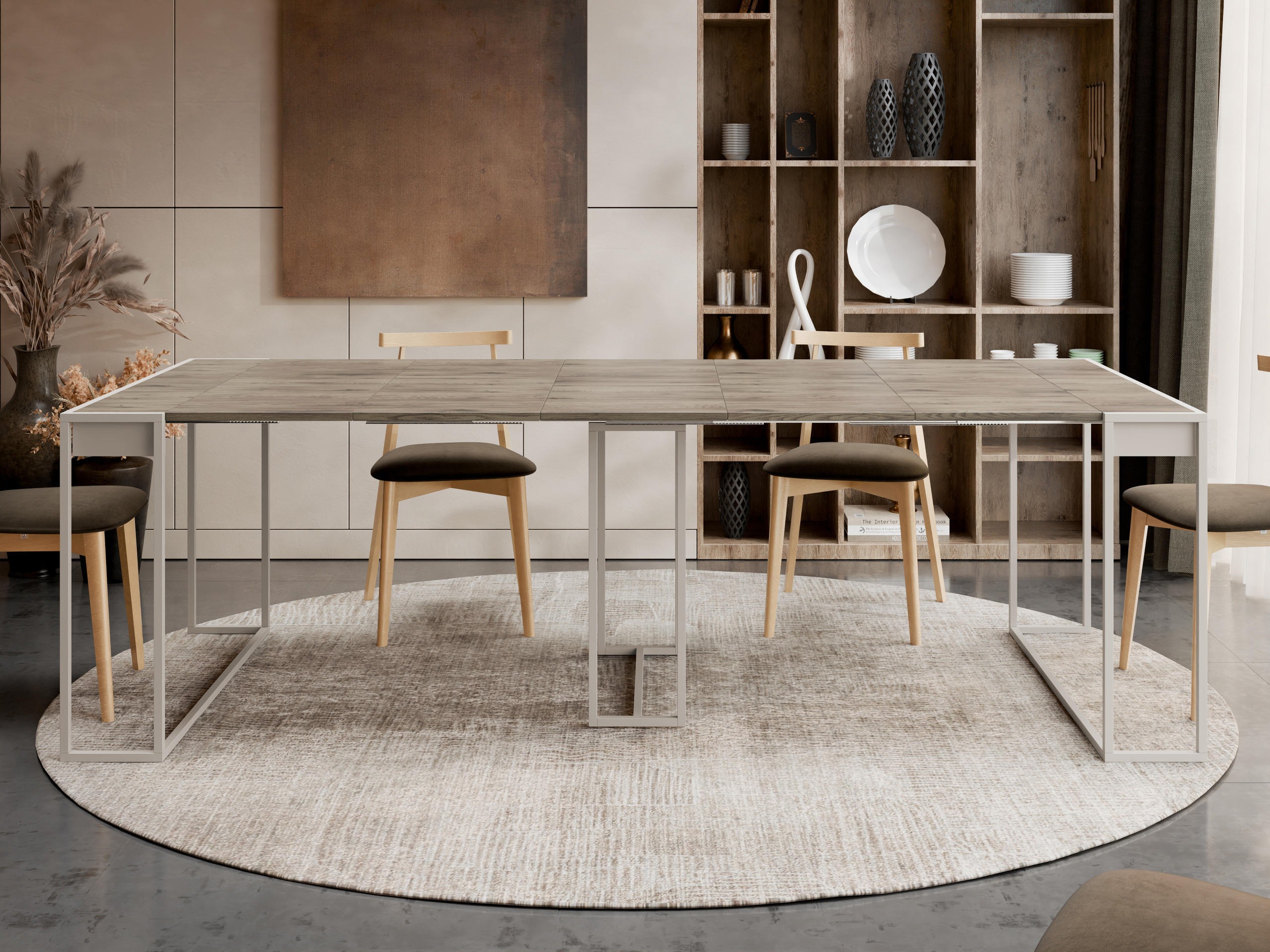 Inklapbare tafel Oswego 180 (Donkere eik + Kasjmier)
