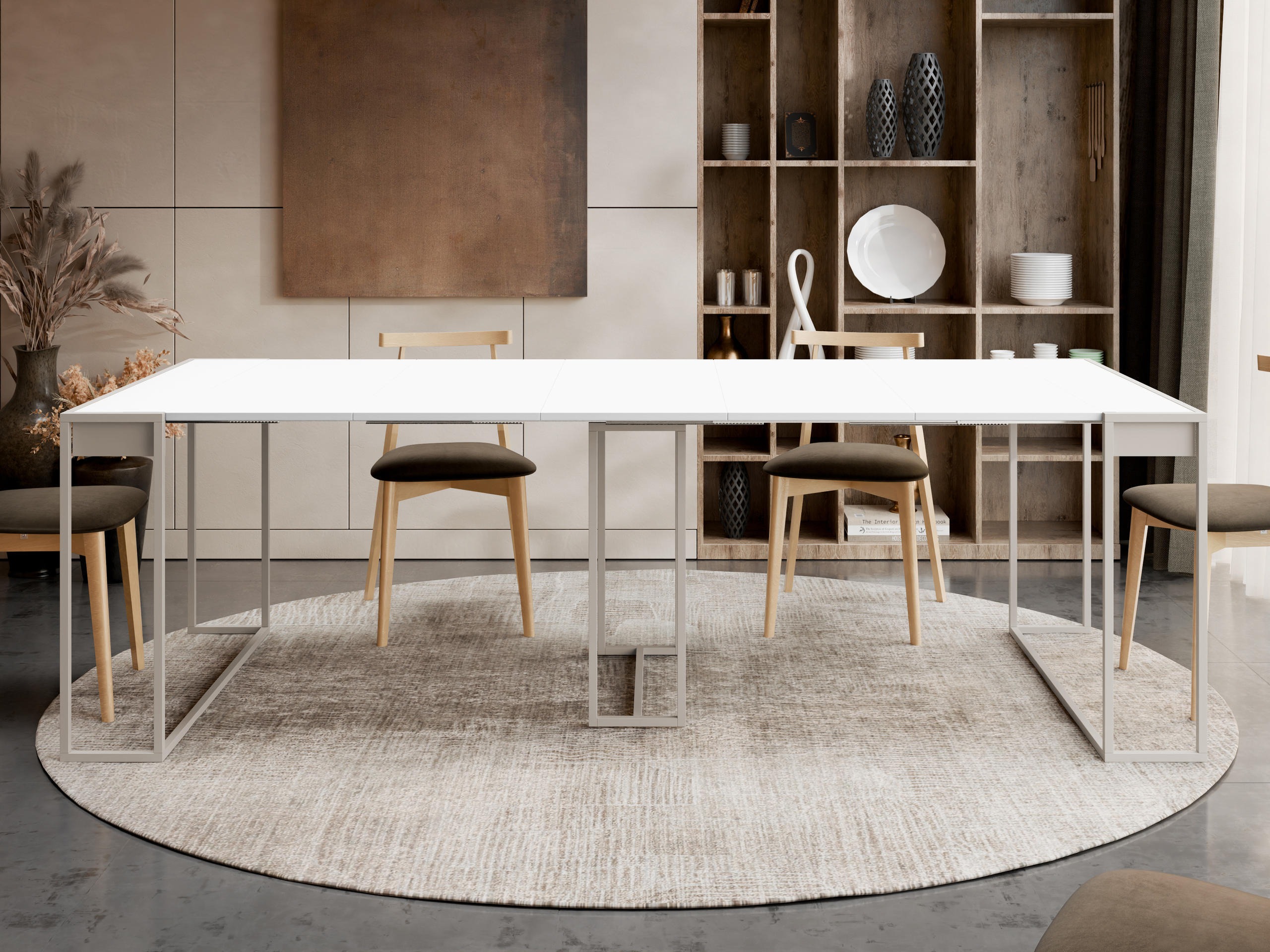 Inklapbare tafel Oswego 180 (Wit + Kasjmier)