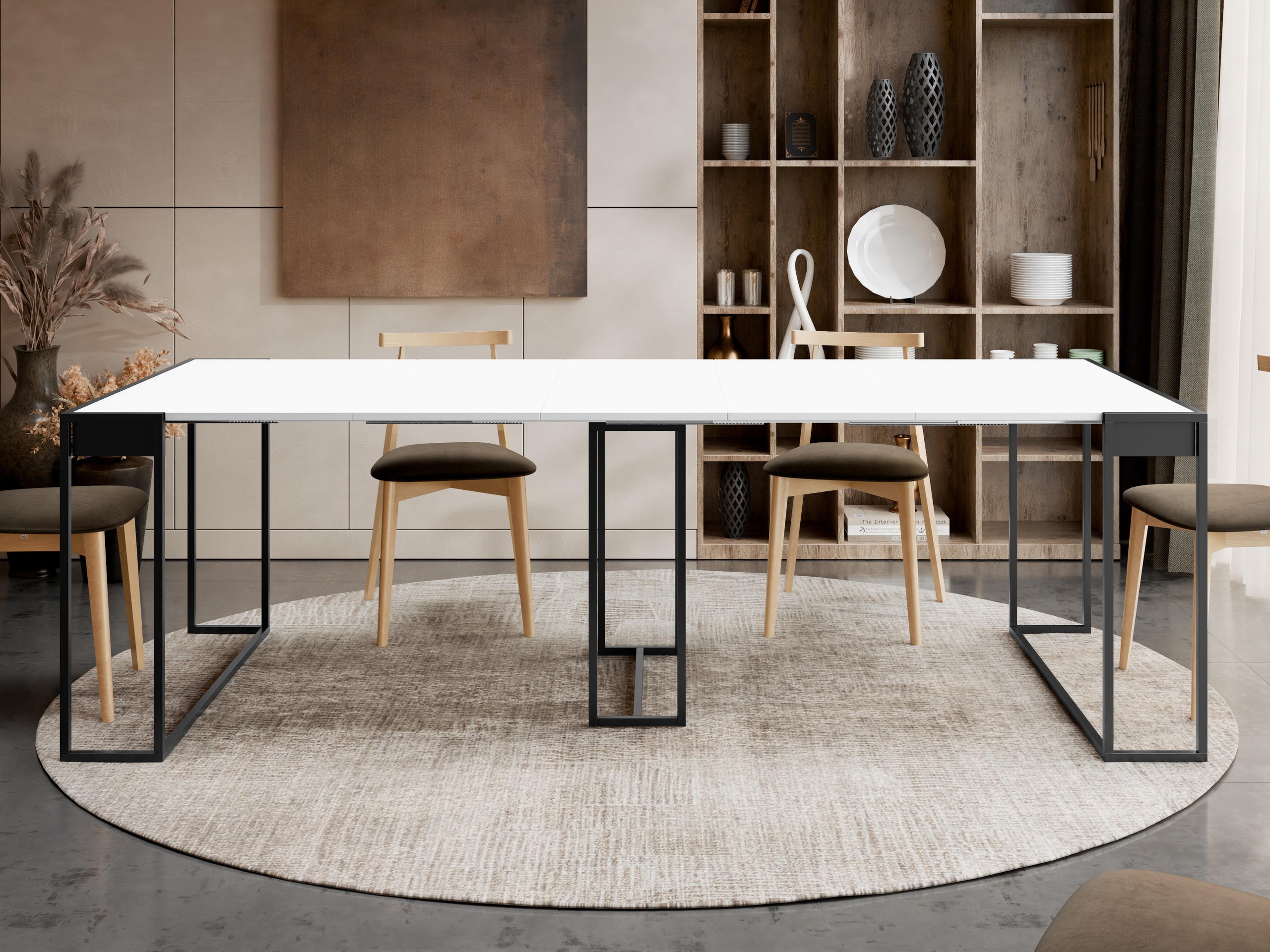 Inklapbare tafel Oswego 180 (Wit + Zwart)