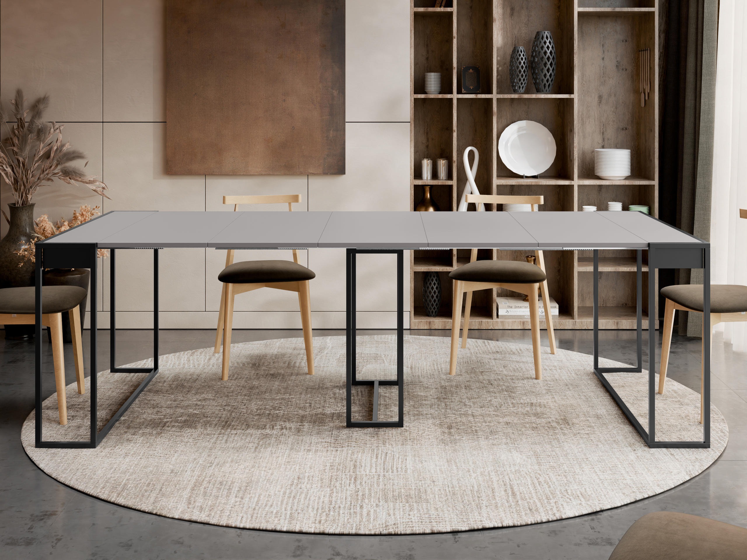 Inklapbare tafel Oswego 180 (Zwart + Grafiet)