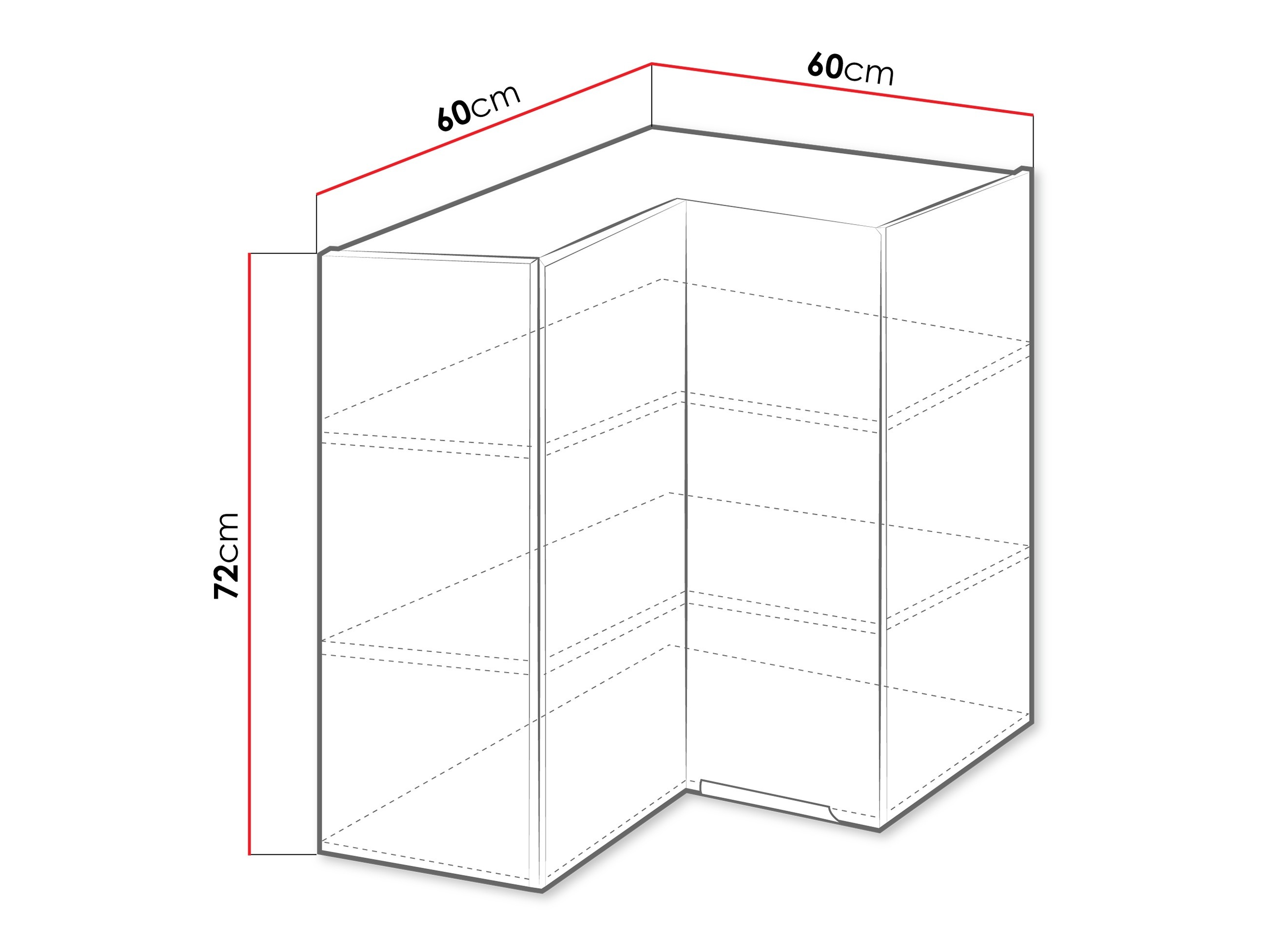 Modulaire wandhoekkast Sole 143