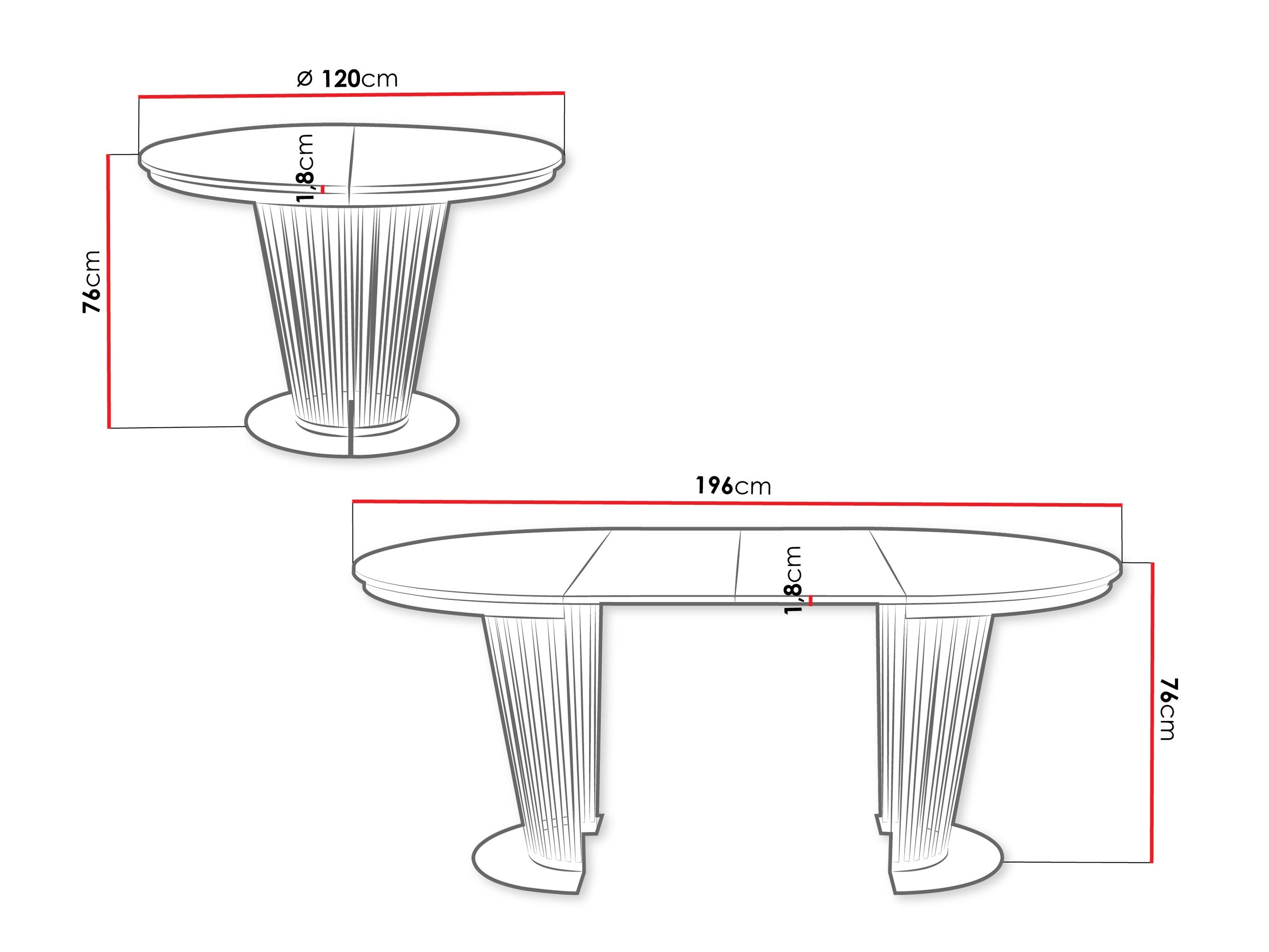 Tafel Oswego 179 (Zwart + Craft eiken)