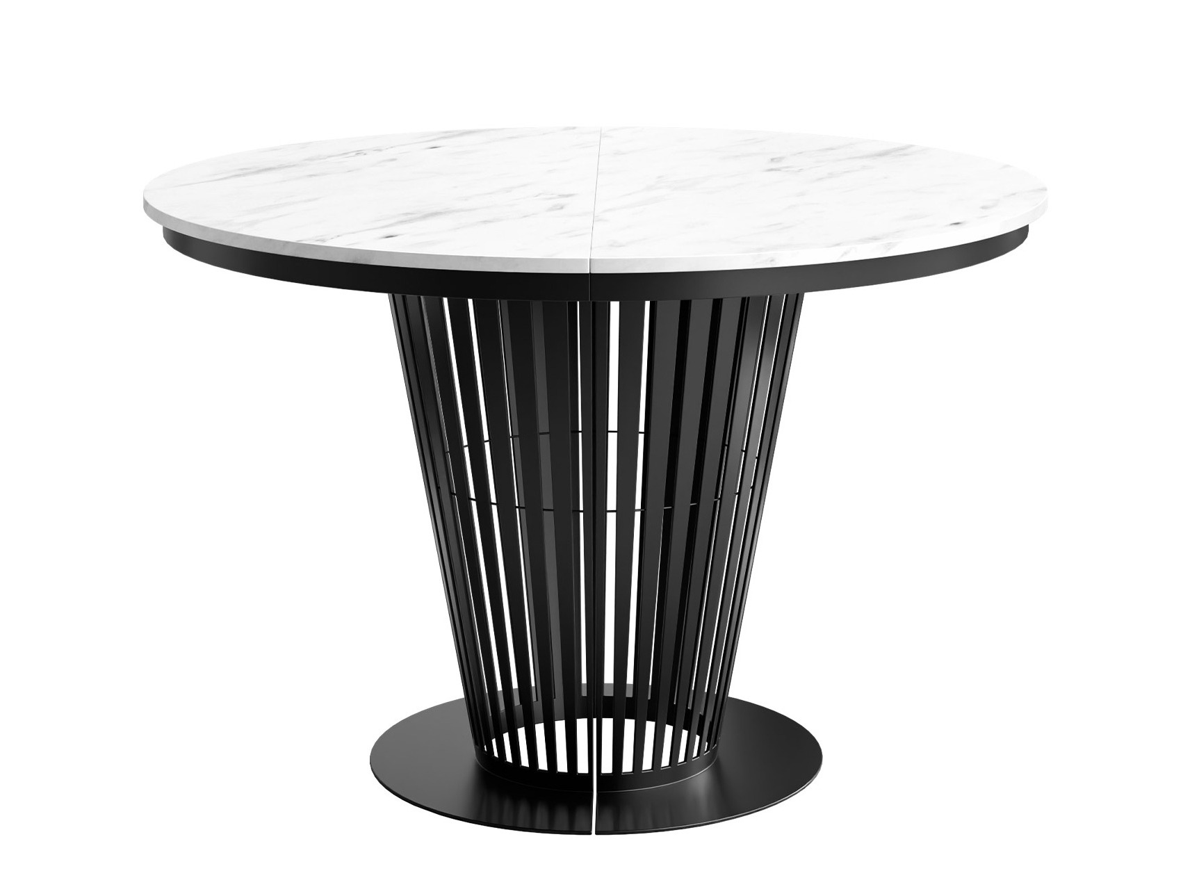 Tafel Oswego 181 (Zwart + Wit marmer)