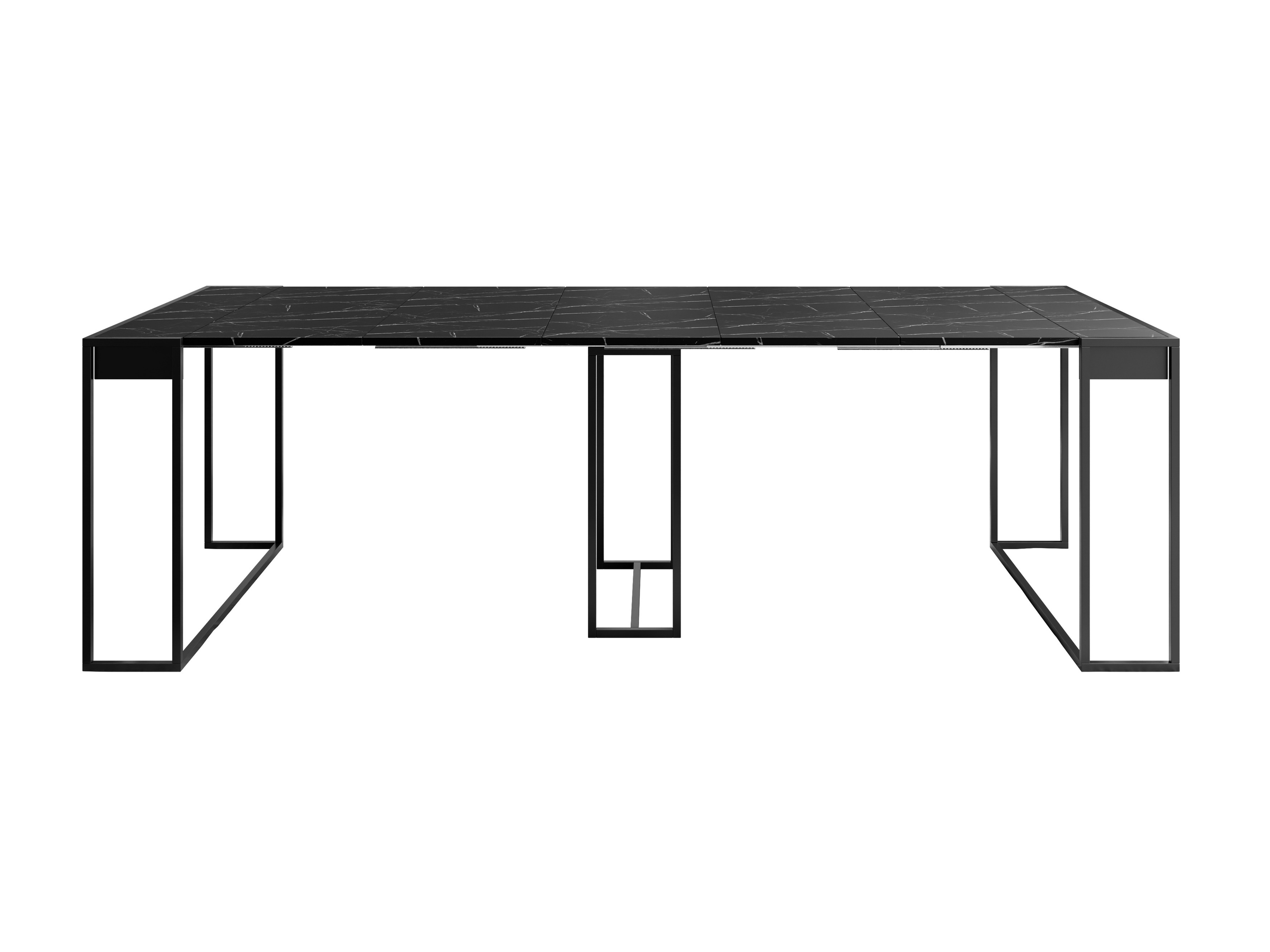 Inklapbare tafel Oswego 180 (Zwart + Zwart marmer)