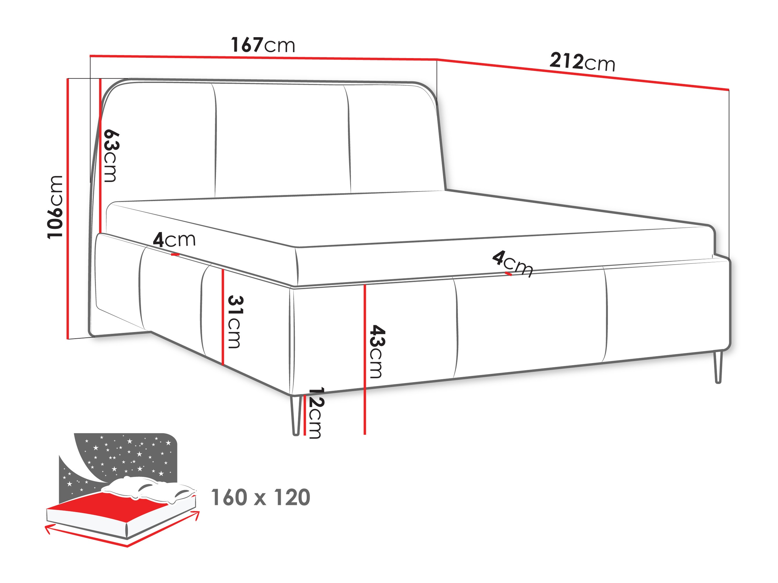 Bed ComfiDream 210 (Margo 227.04)