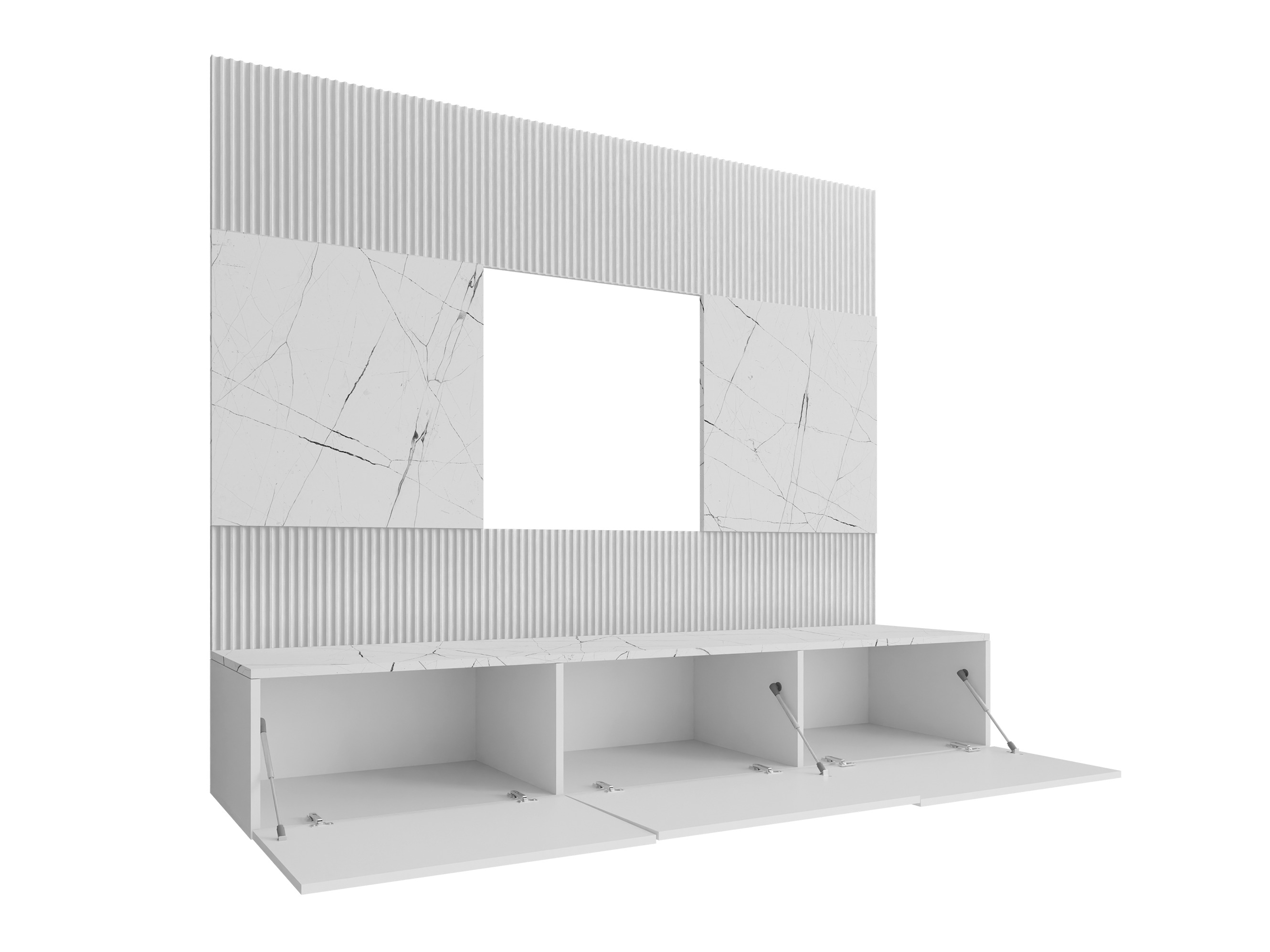 Woonkamerset Comfivo Salix I (Zwart + Zwart marmer)