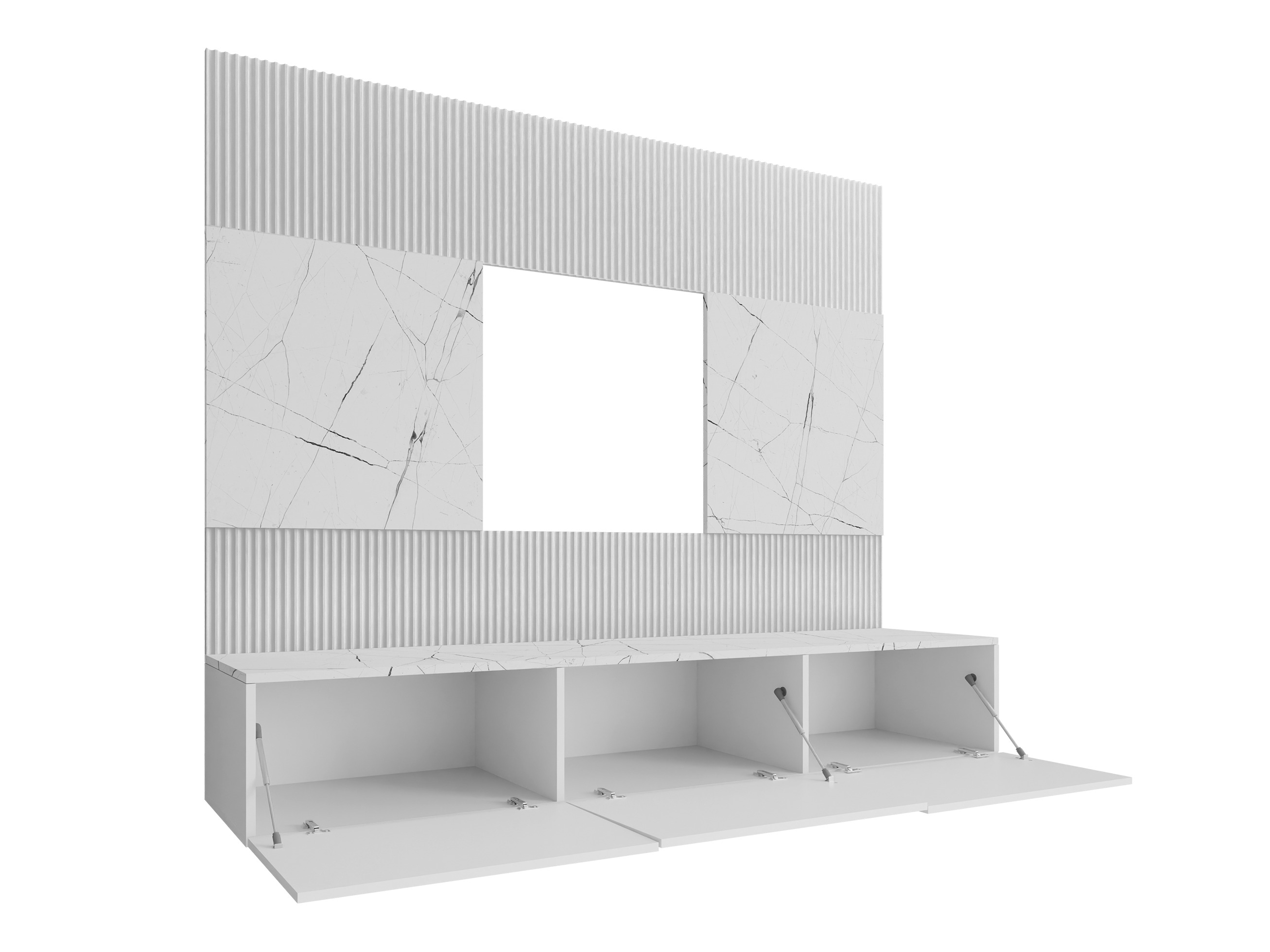 Woonkamerset Comfivo Salix II (Notenhout + Licht traverine)