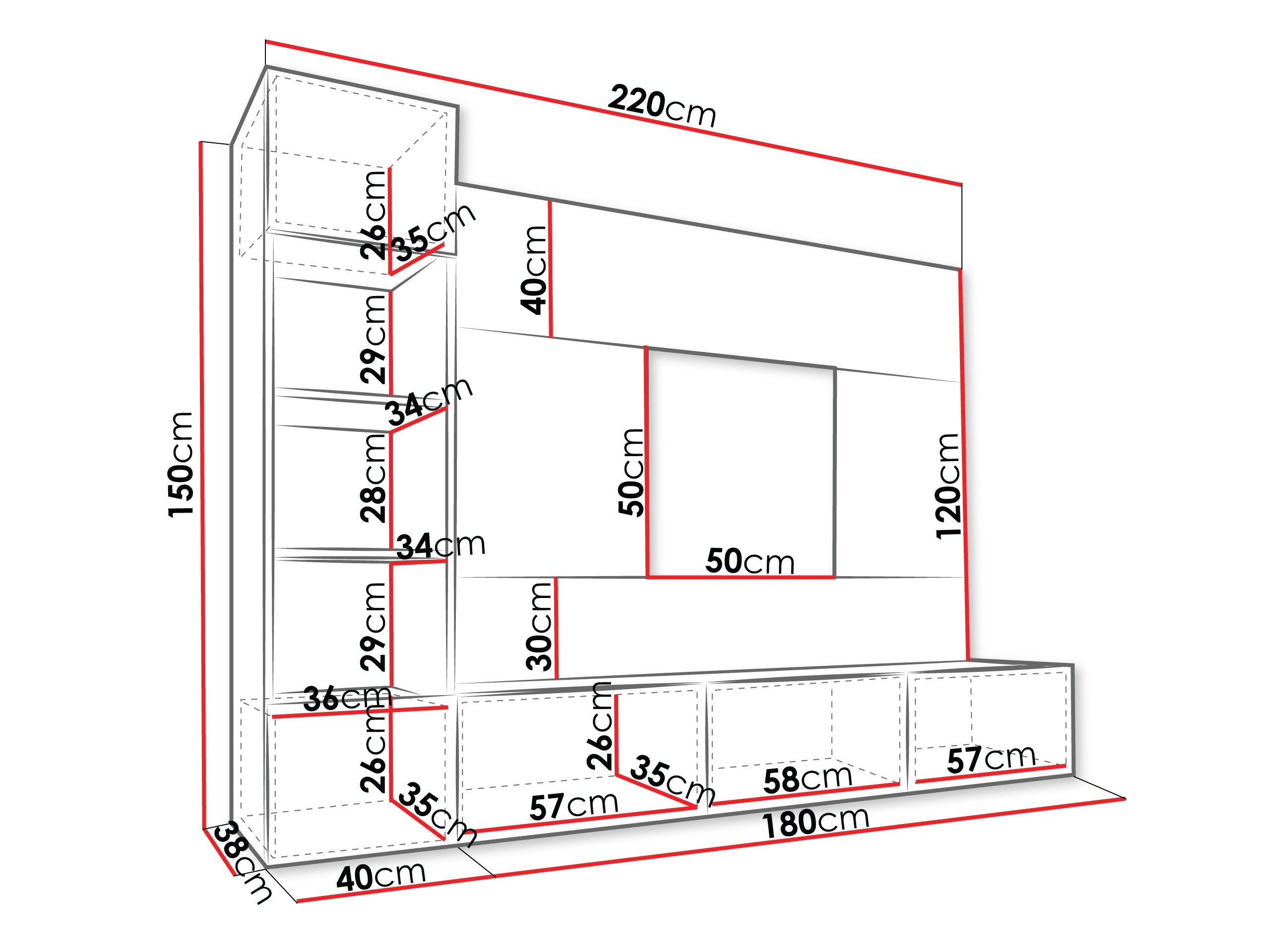 Woonkamerset Comfivo Salix II (Notenhout + Licht traverine)