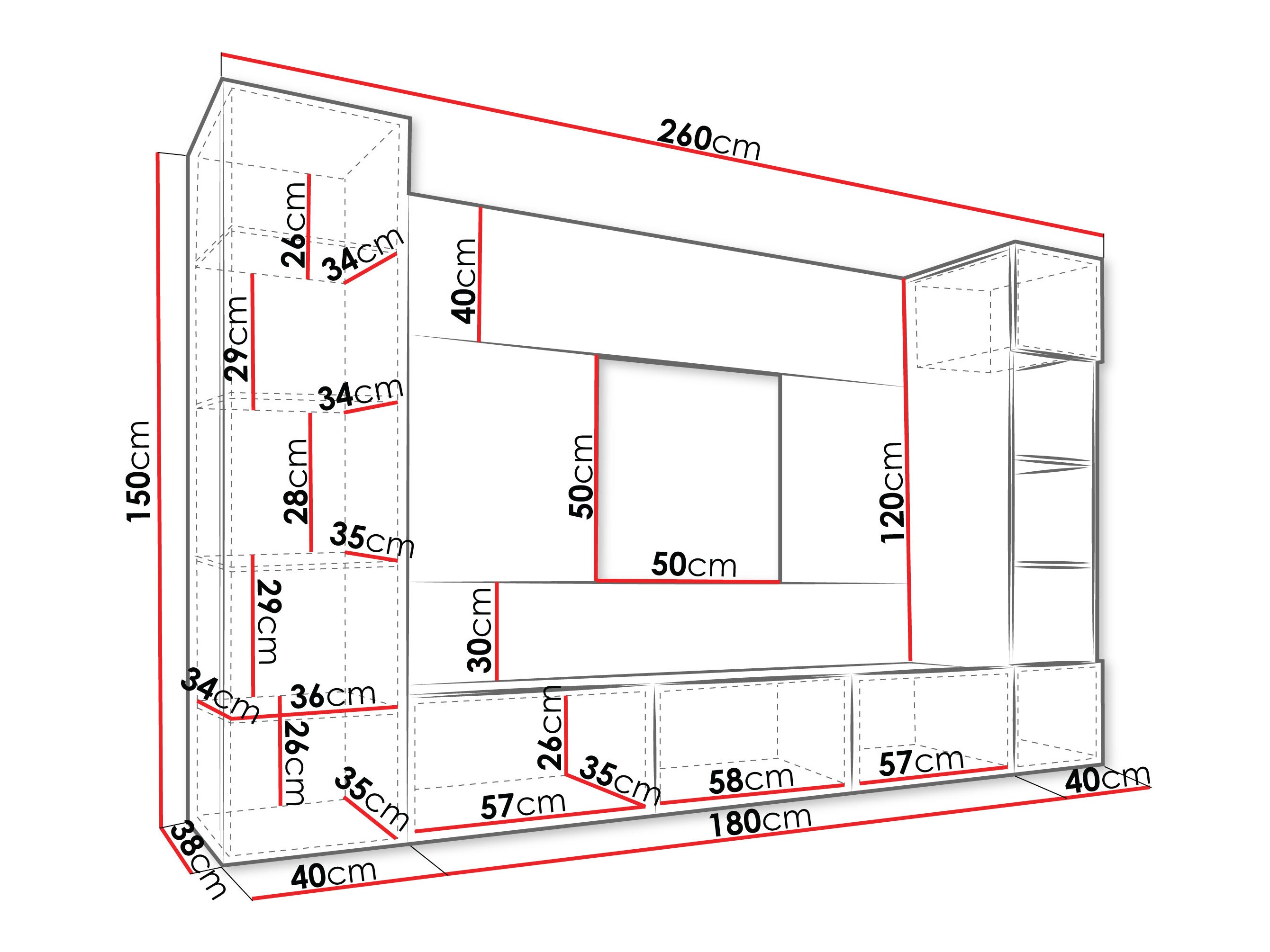 Woonkamerset Comfivo Salix IV (Wit + Wit marmer)