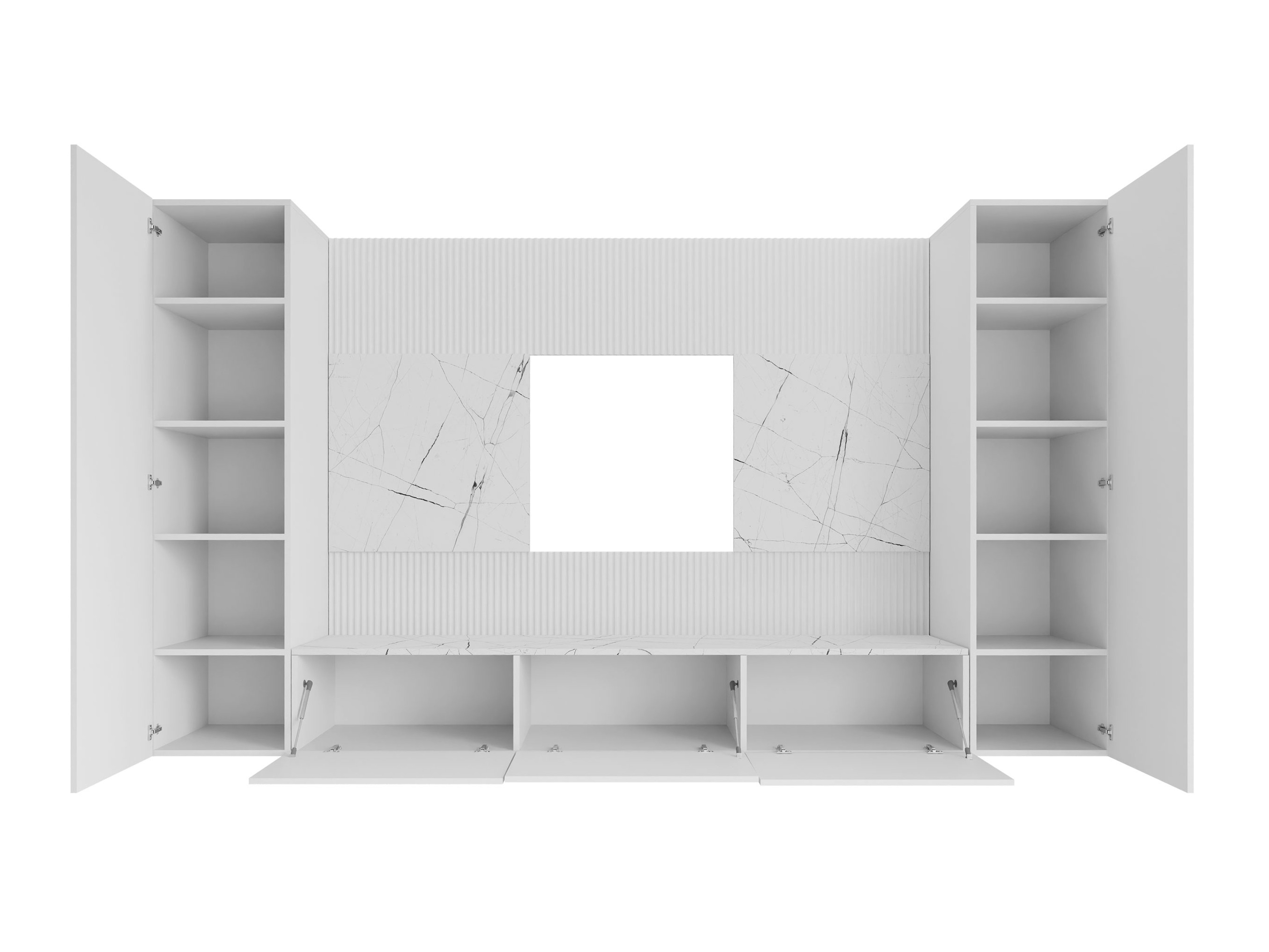 Woonkamerset Comfivo Salix V (Notenhout + Licht travertin)