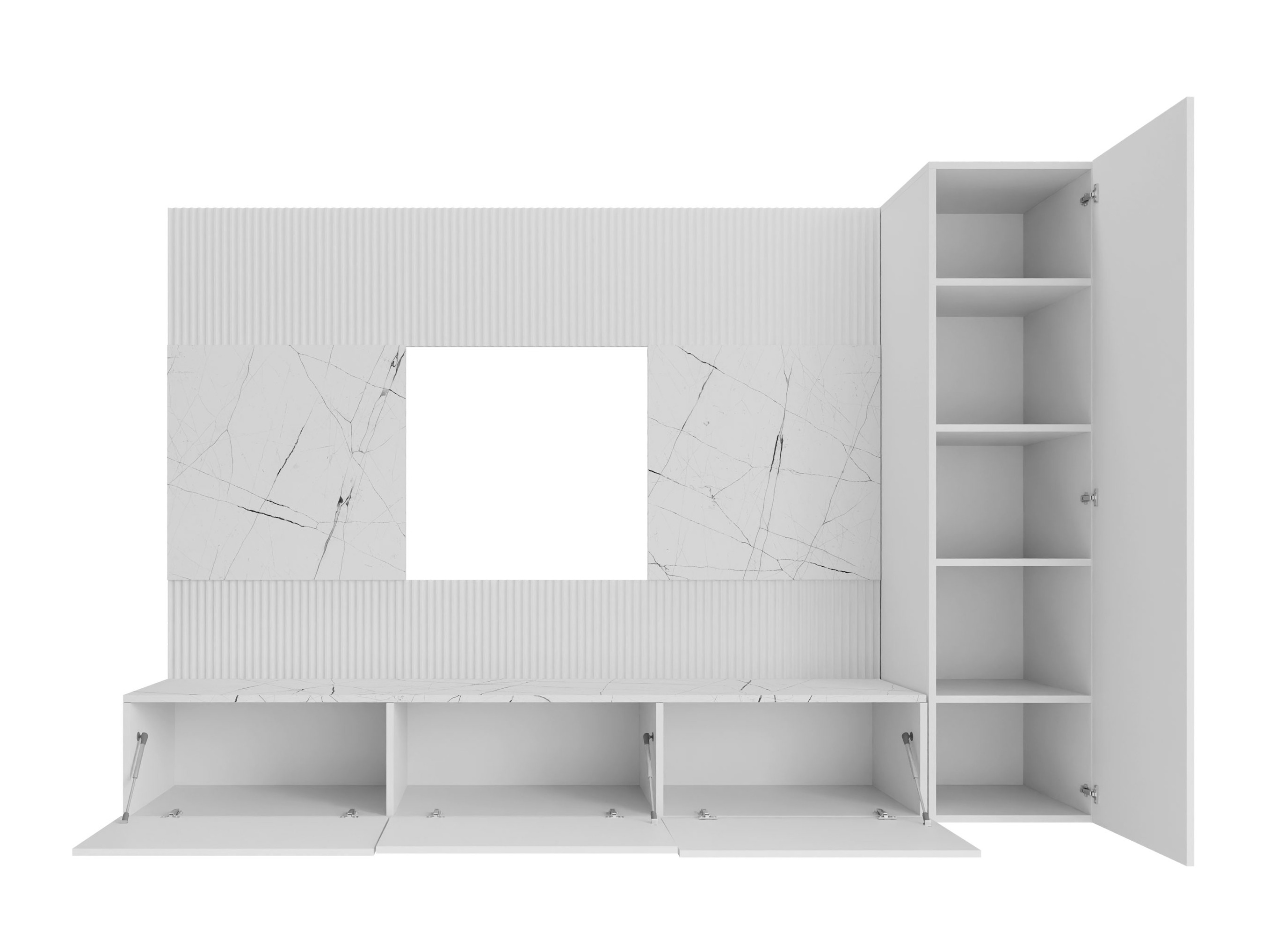 Woonkamerset Comfivo Salix VI (Notenhout + Licht travertin)