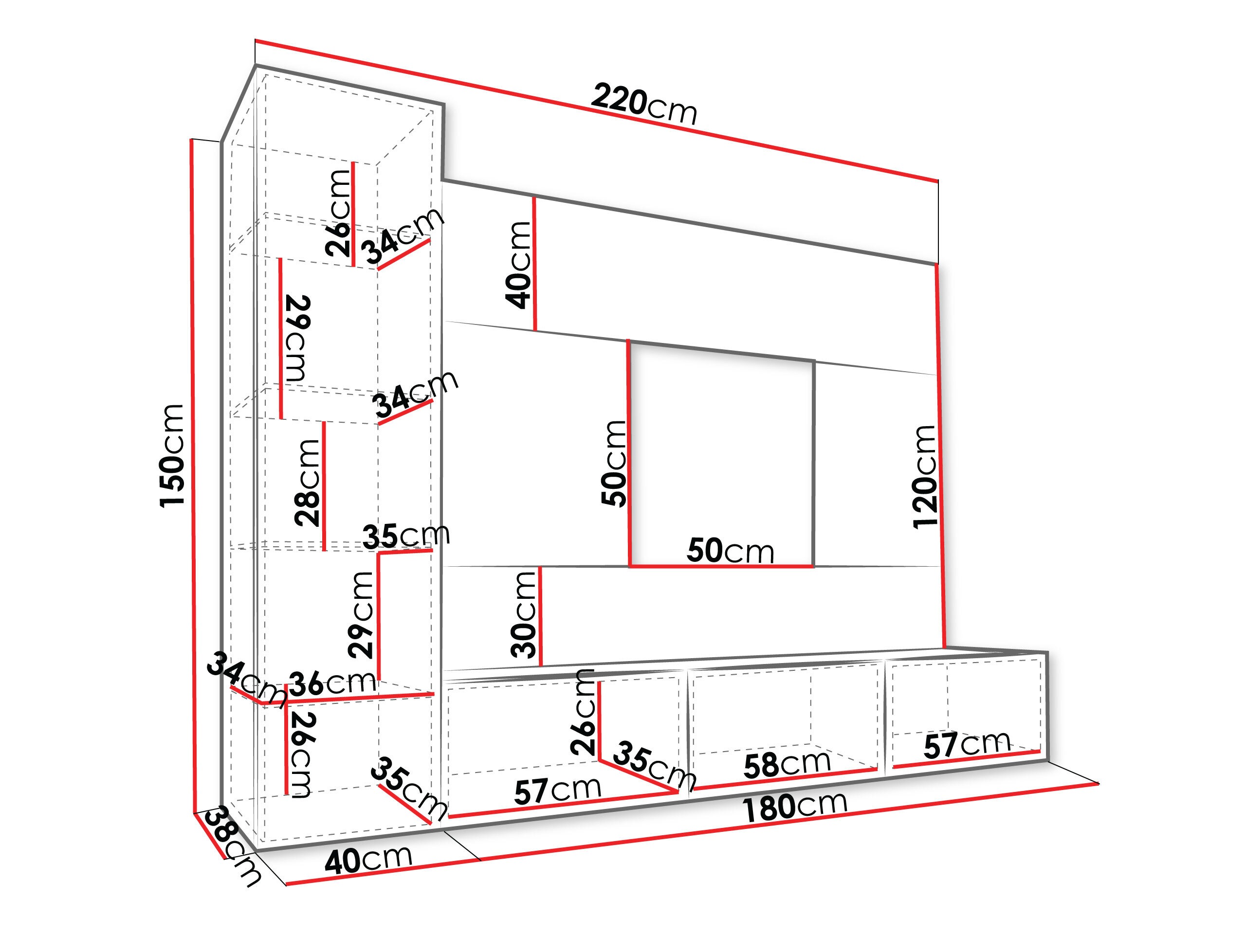 Woonkamerset Comfivo Salix VI (Wit + Wit marmer)