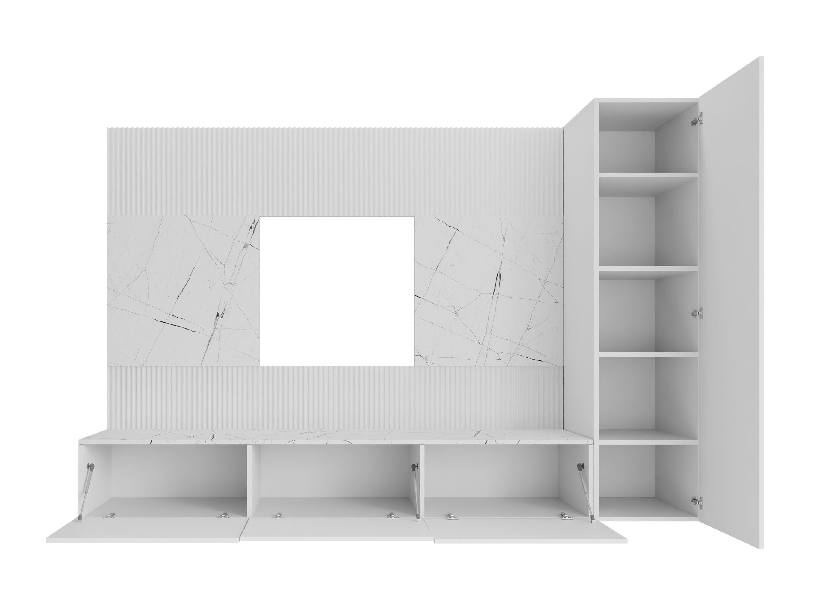 Woonkamerset Comfivo Salix VI (Zwart + Zwart marmer)