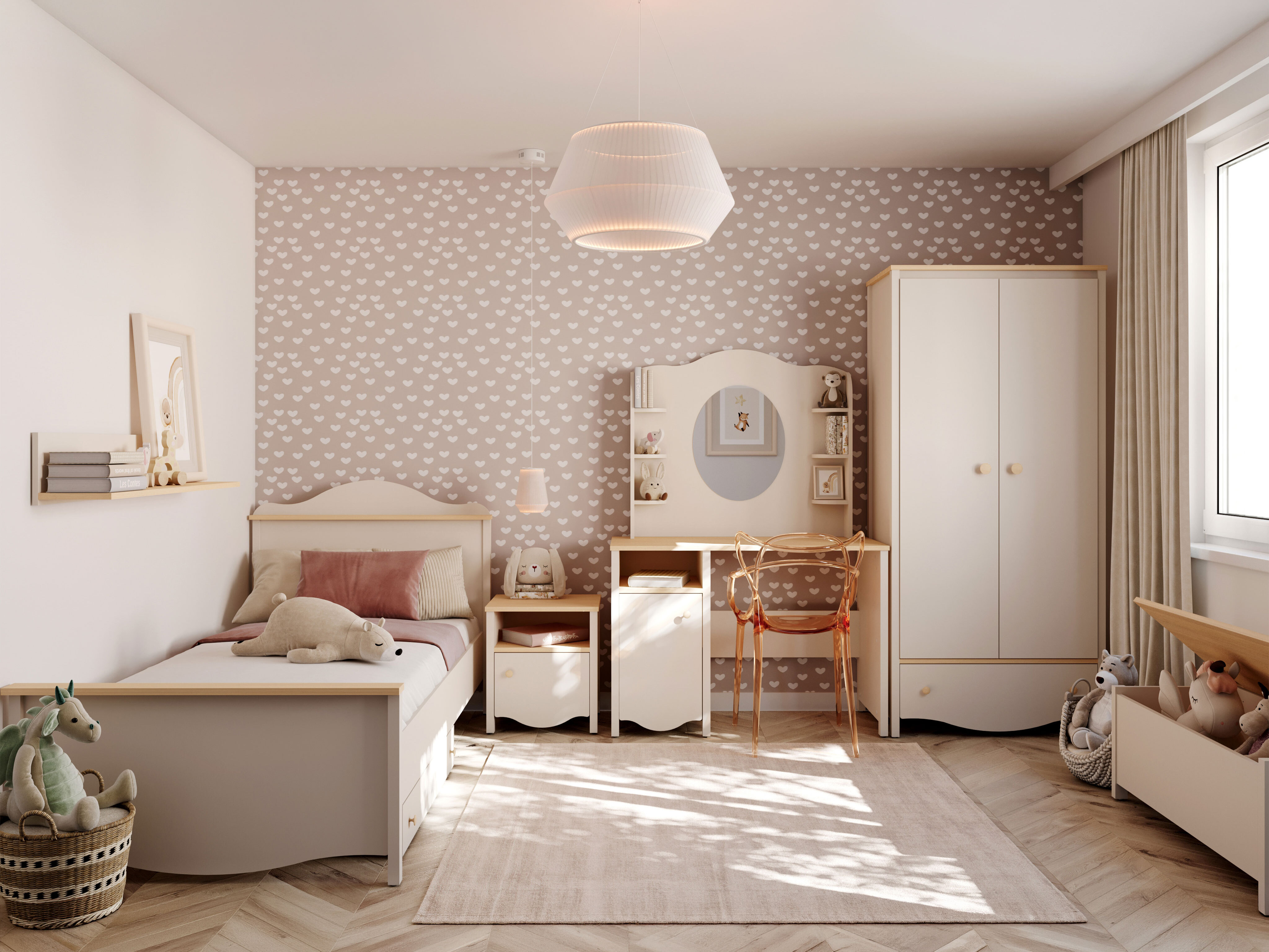 Bed Velferi 118 (Beige + Eiken)