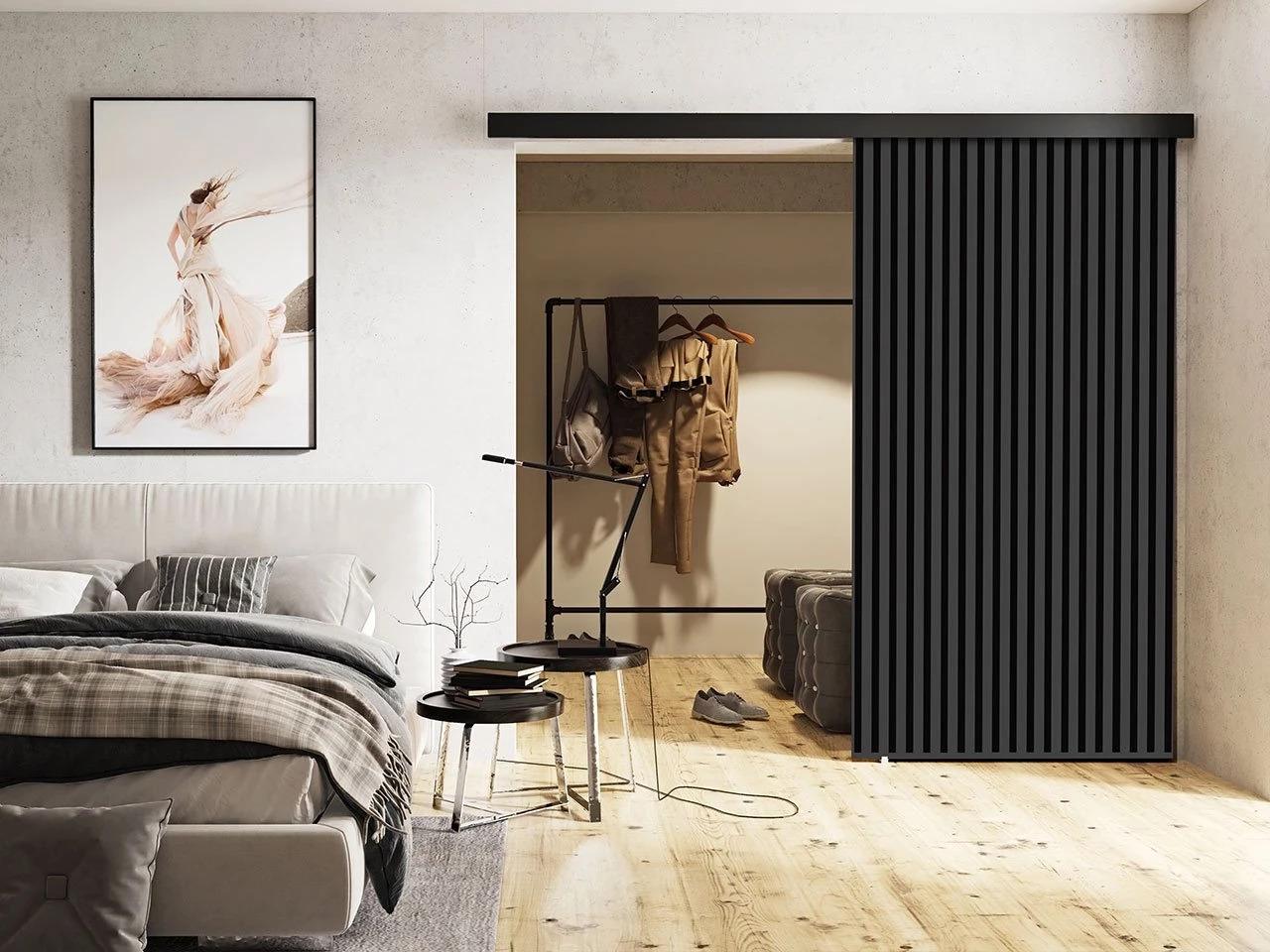Schuifdeur Dover 204 (Antraciet + Zwart)