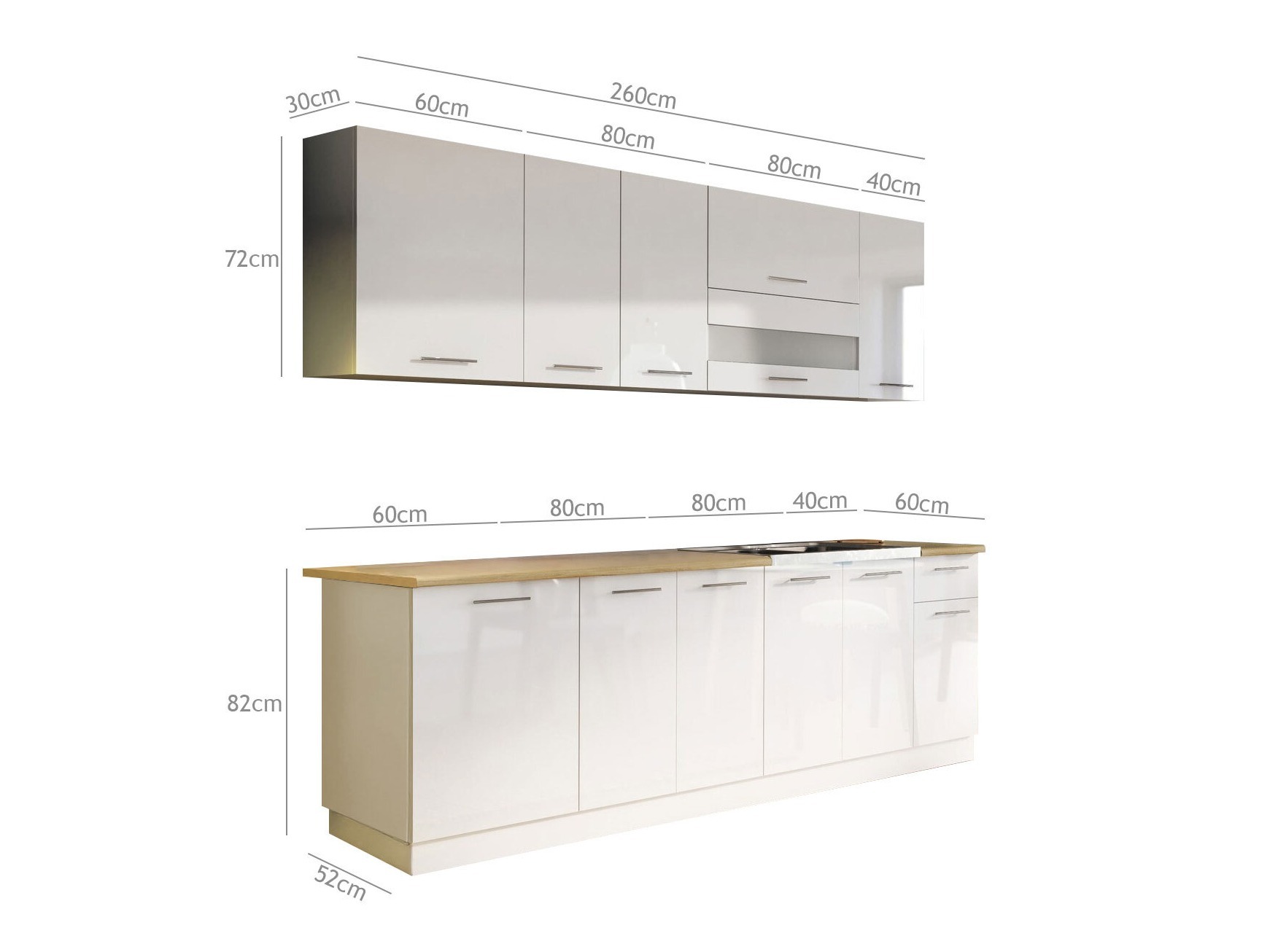 Modulaire keukenset Tiffa Grey 108