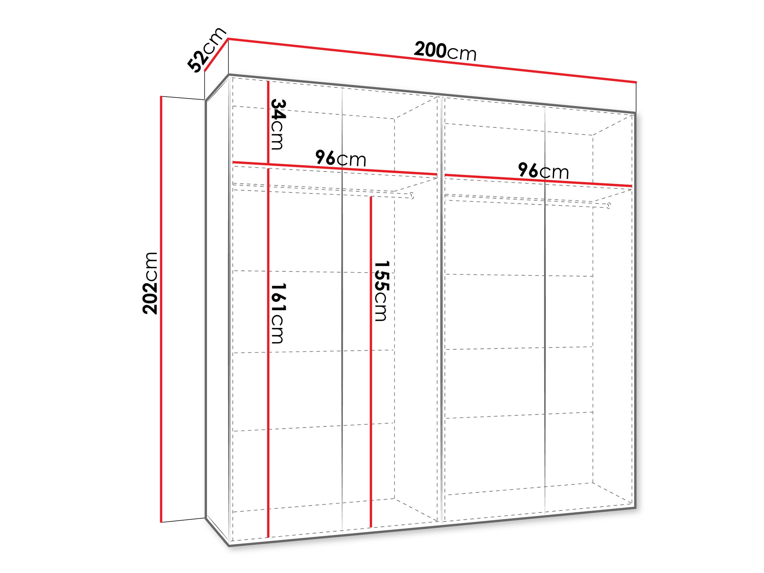 Kledingkast Hartford 601 (Wit)