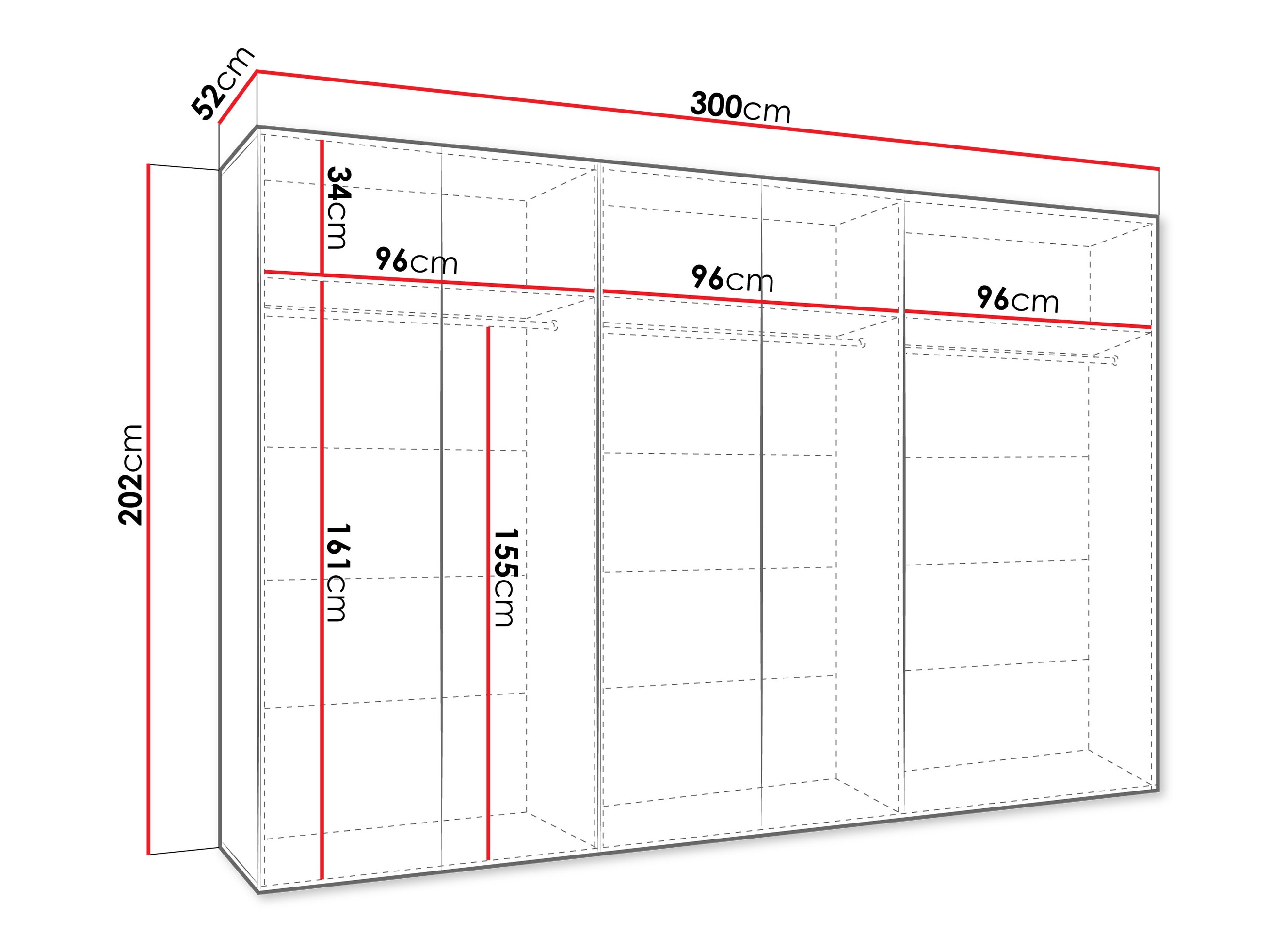 Kledingkast Hartford 602 (Wit)